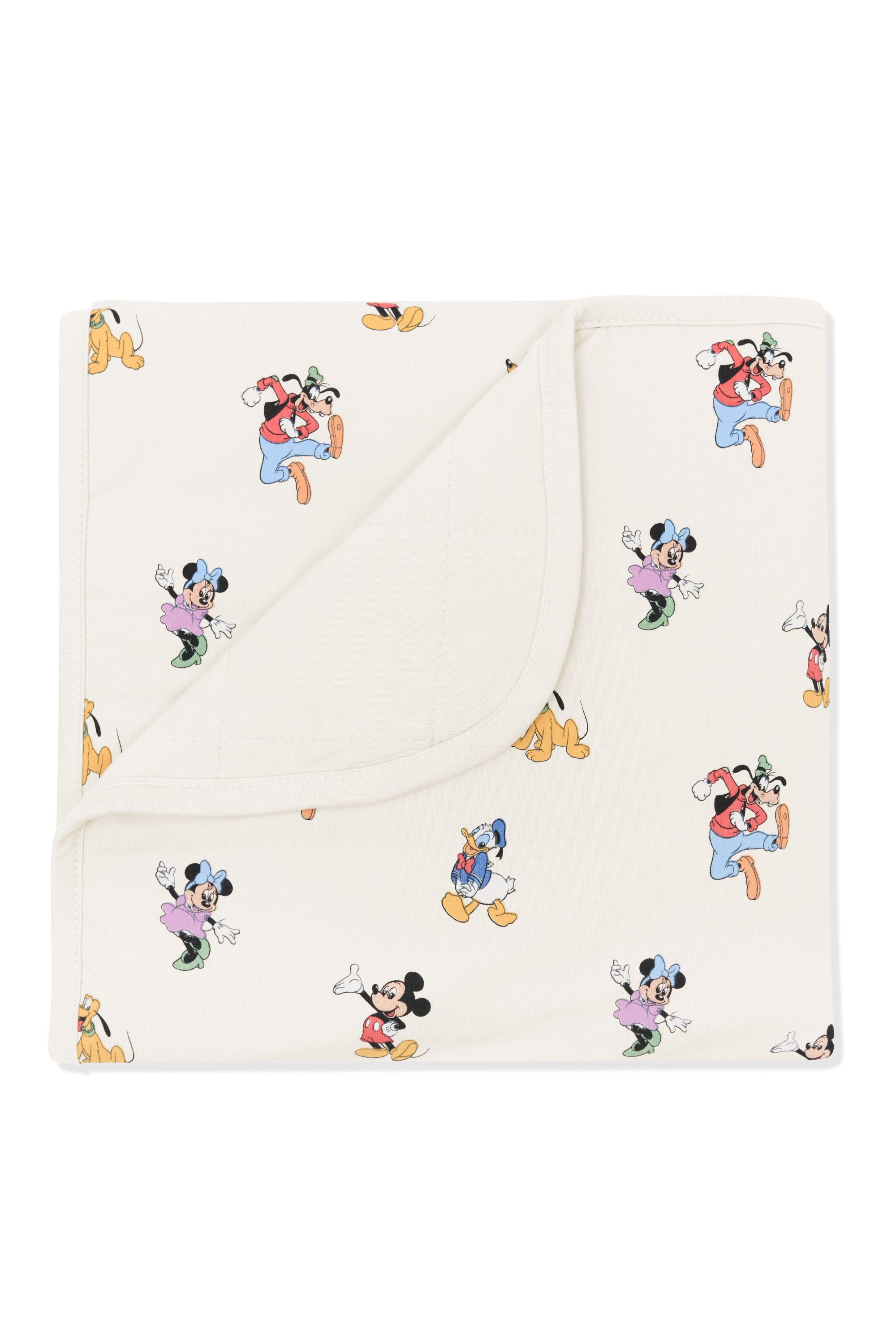 Baby Blanket with mickey mouse and friends print on an oat background