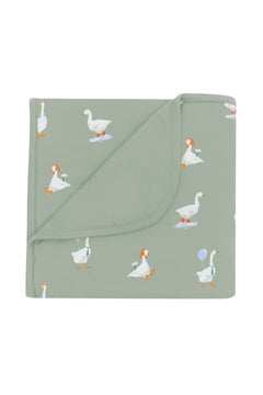 Green Baby Blanket in Silly Goose