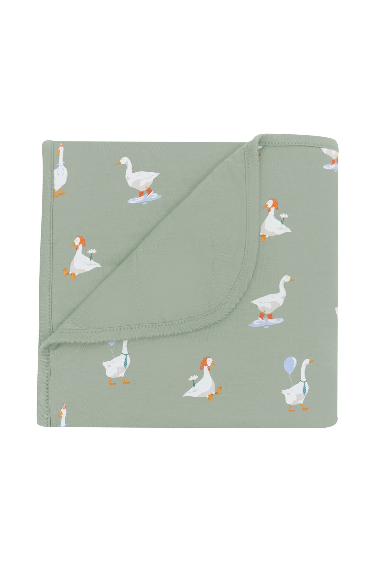 Green Baby Blanket in Silly Goose
