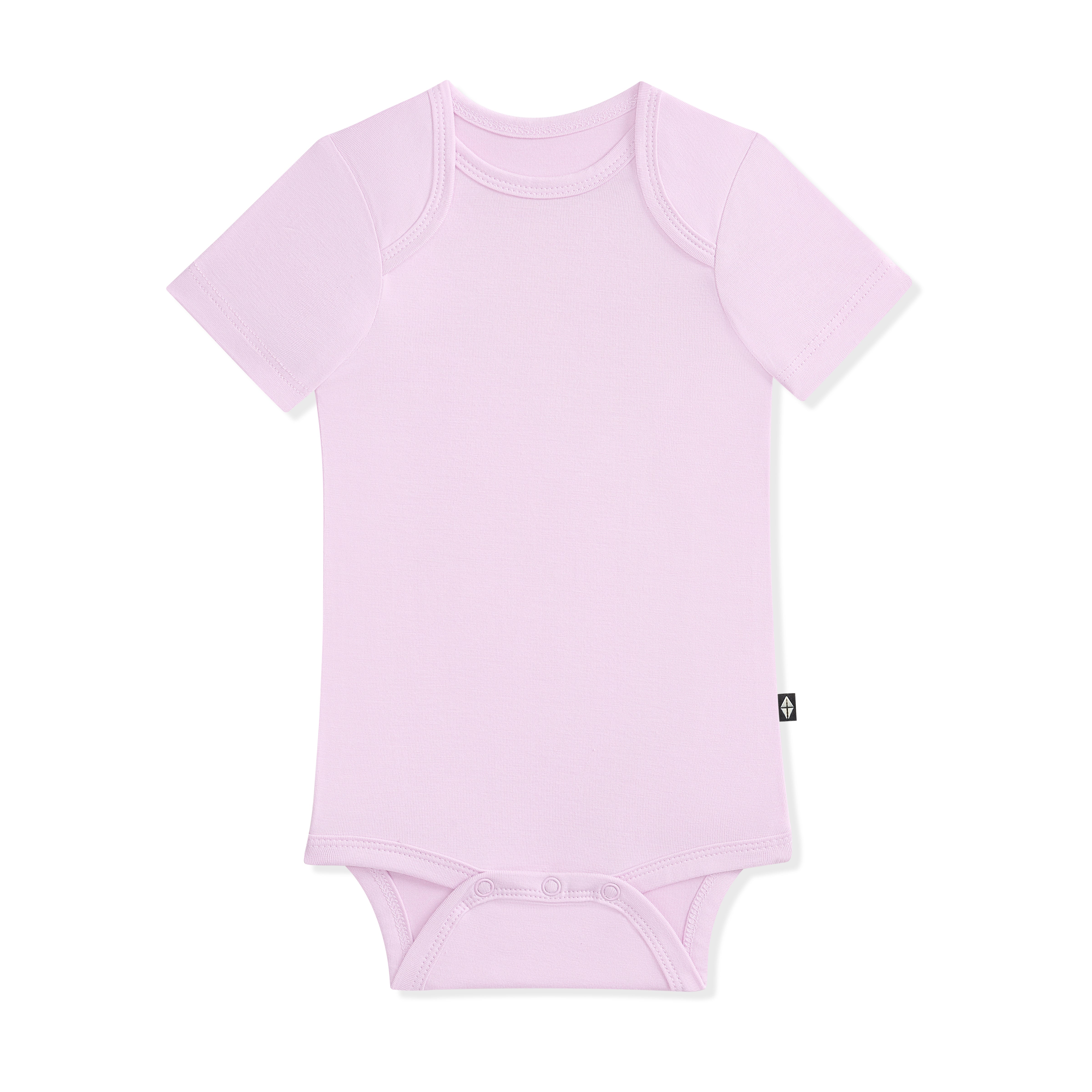Purple baby bodysuit on a white background