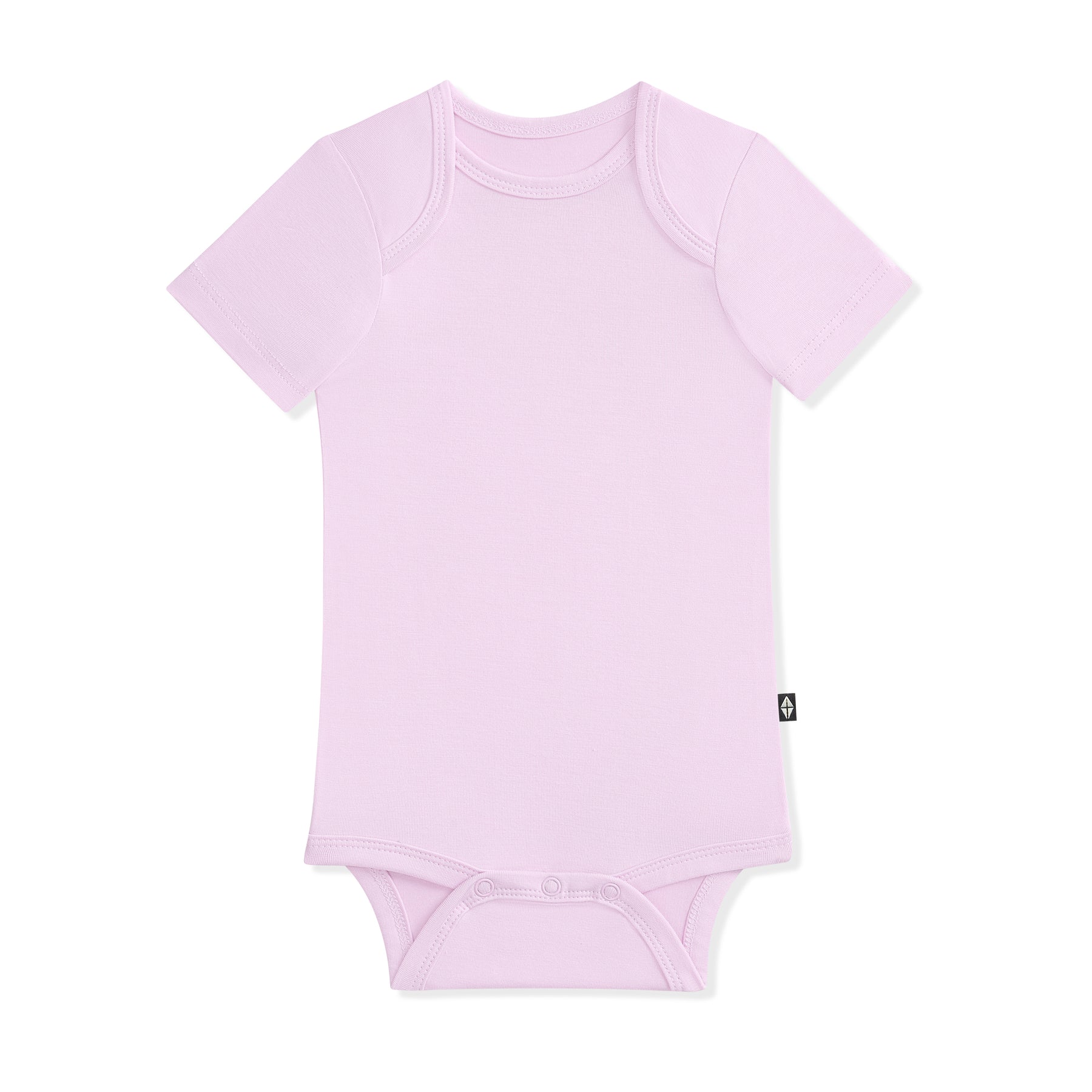 Purple baby bodysuit on a white background