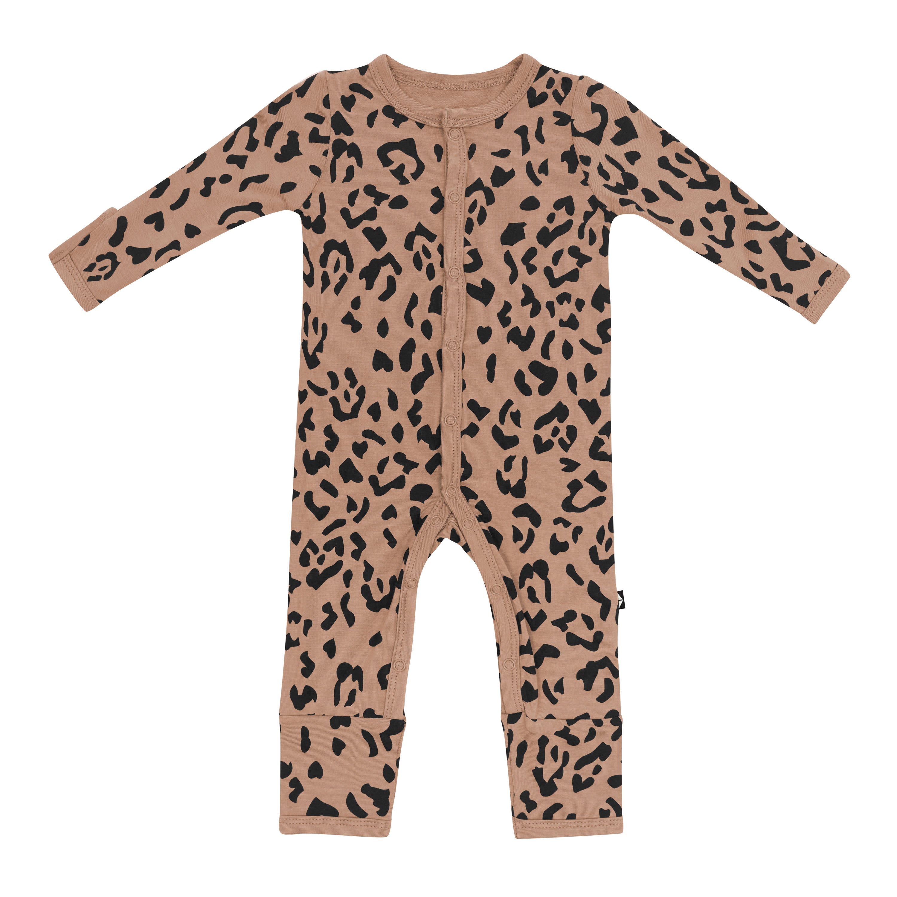 Pajama Romper in Latte Leopard