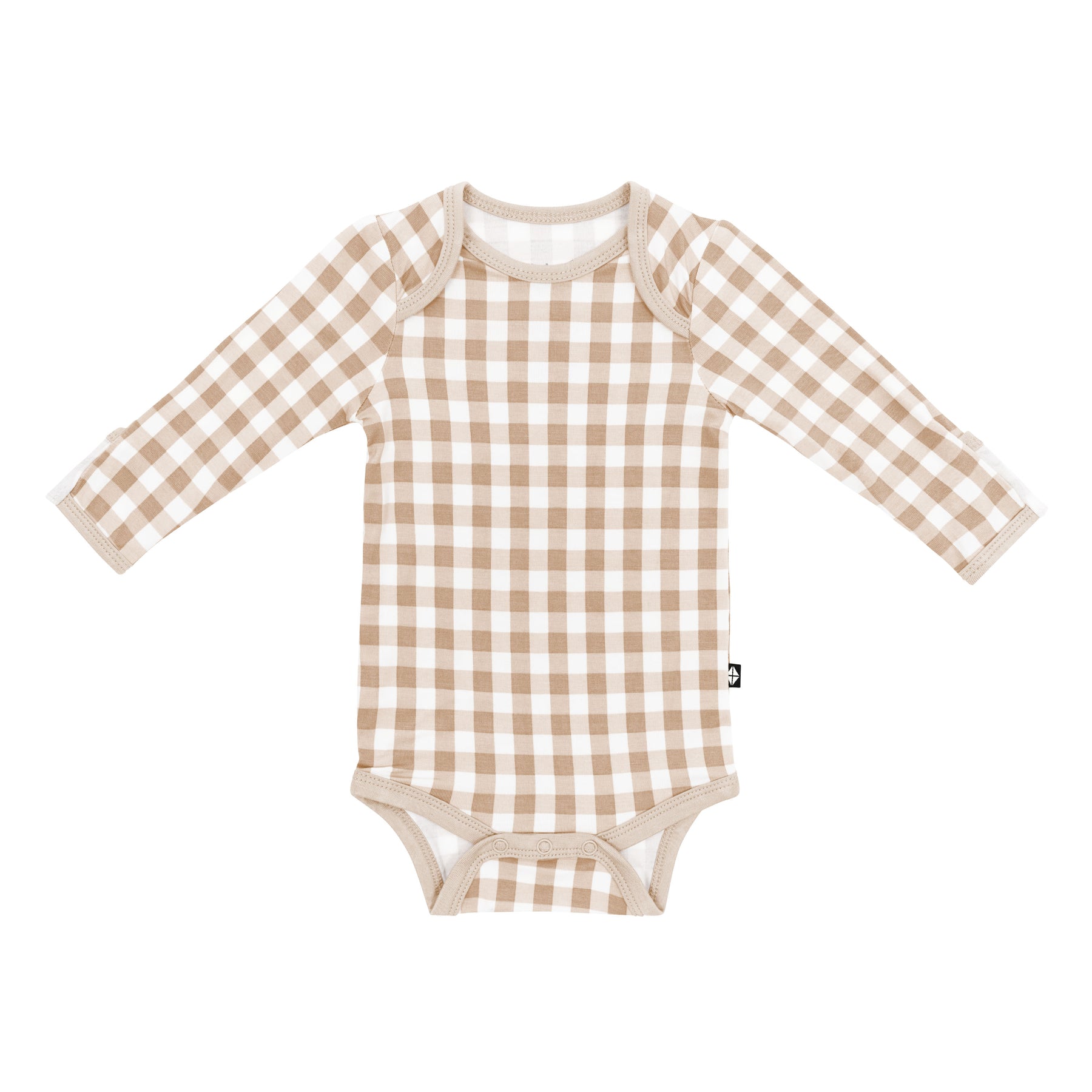 Product photo of the Long Sleeve Bodysuit in Gingham Bisque