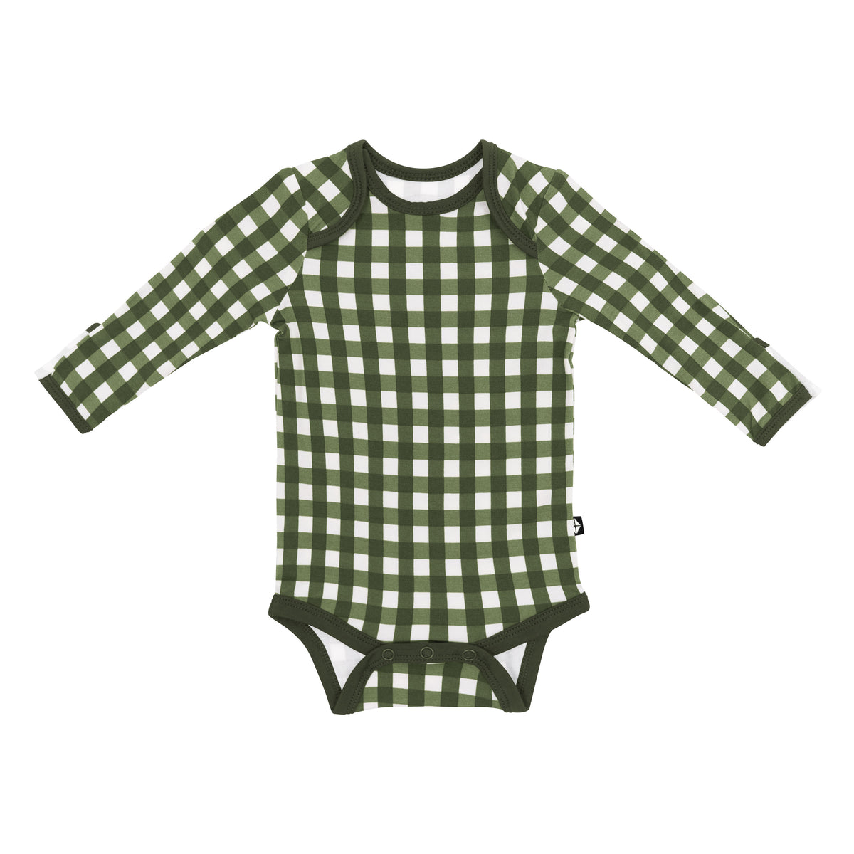 Product photo of the Long Sleeve Bodysuit in Gingham Fir