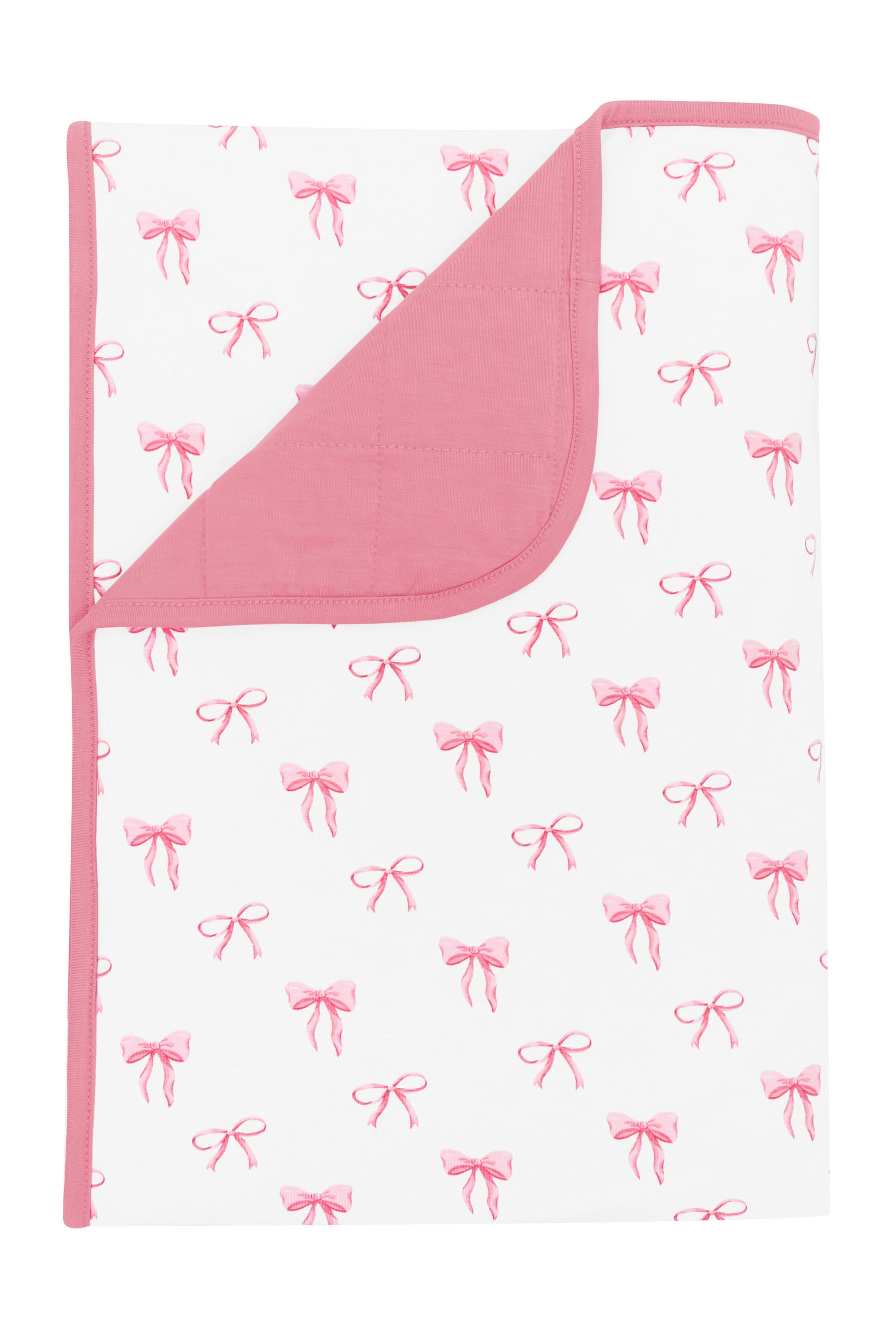 Kyte Baby Toddler Blanket in Bow 1.0 with Apple Blossom backing