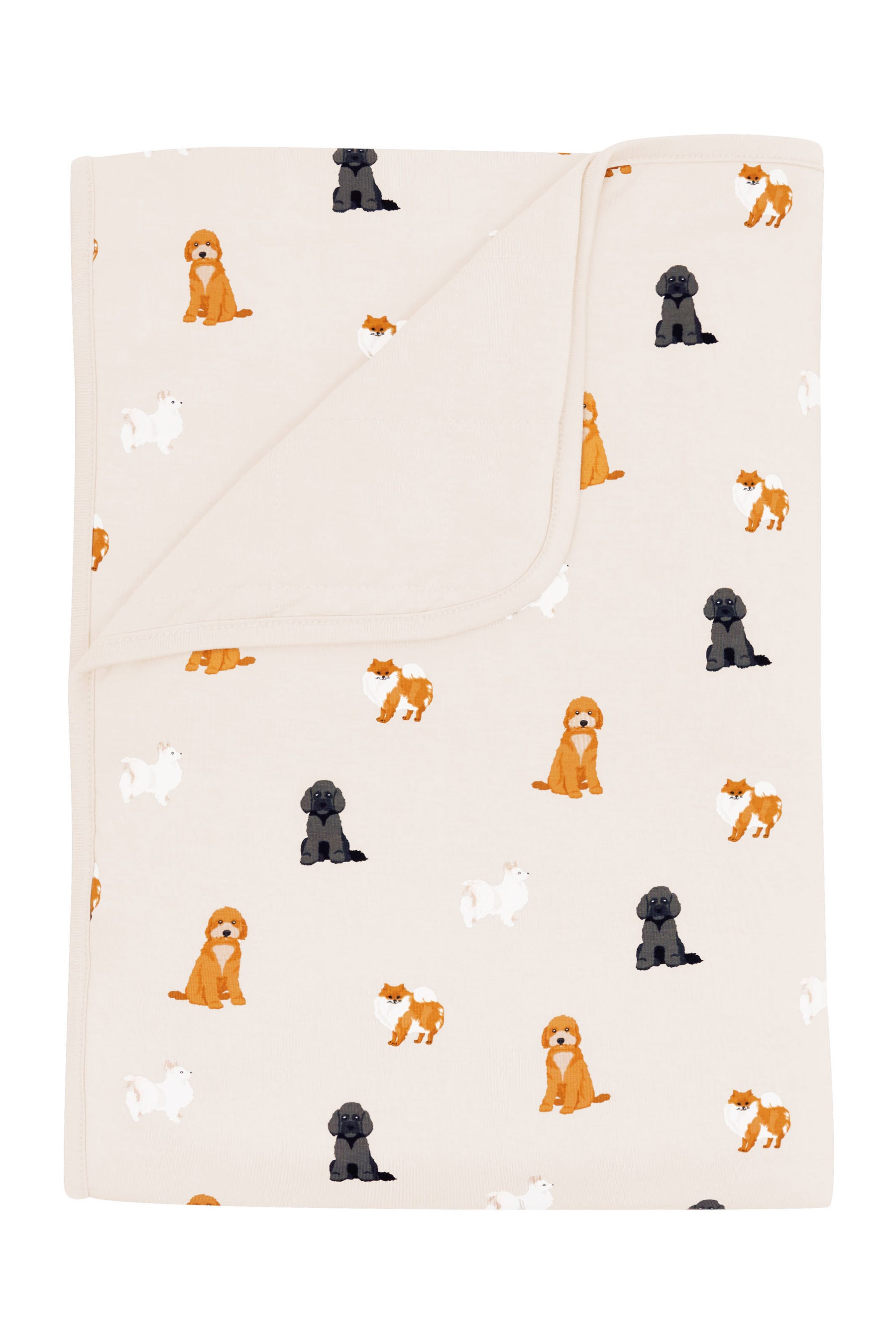Toddler Blanket in Fluffy Dog 1.0 with Oat backing