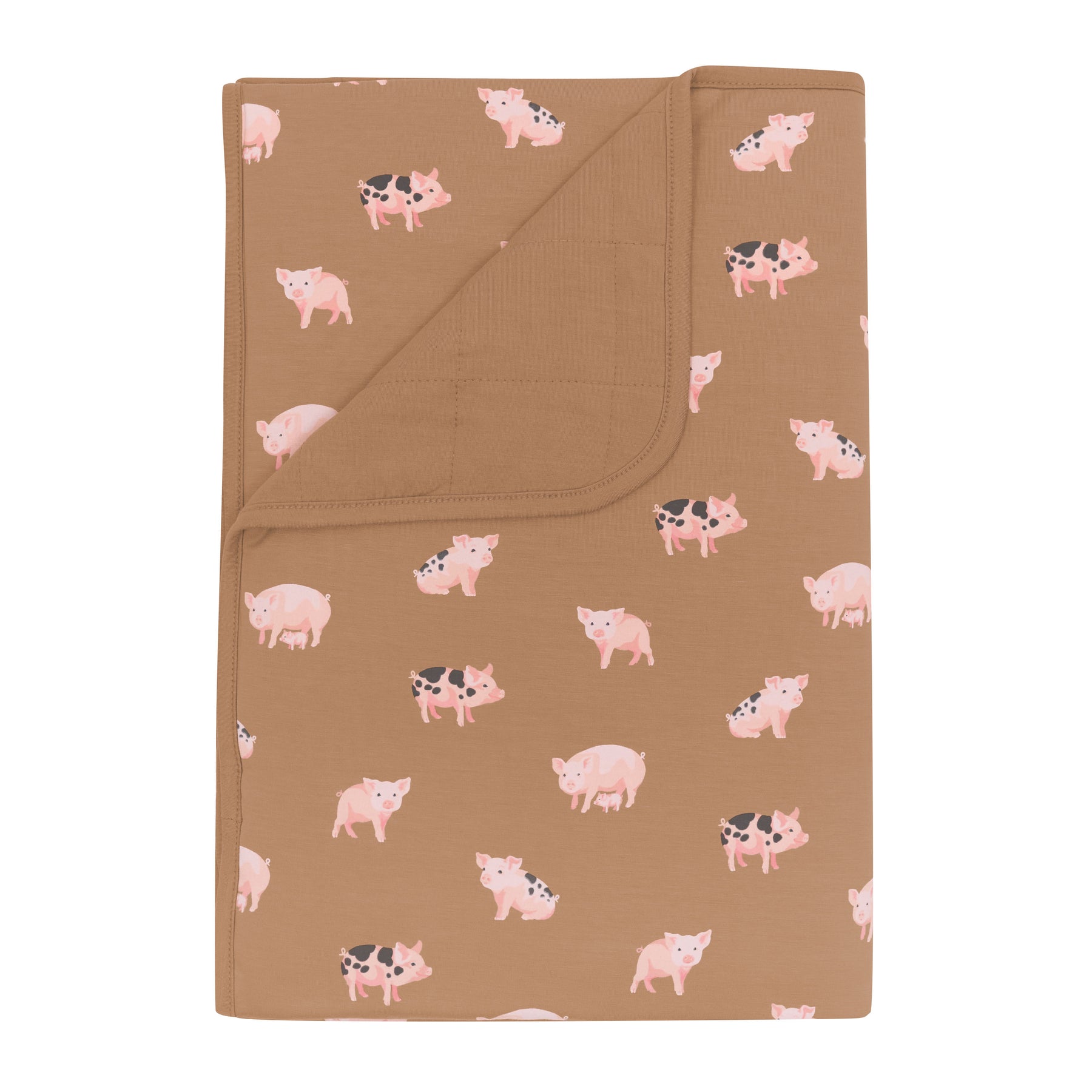 Toddler Blanket in Pig 1.0 with Latte quilted back