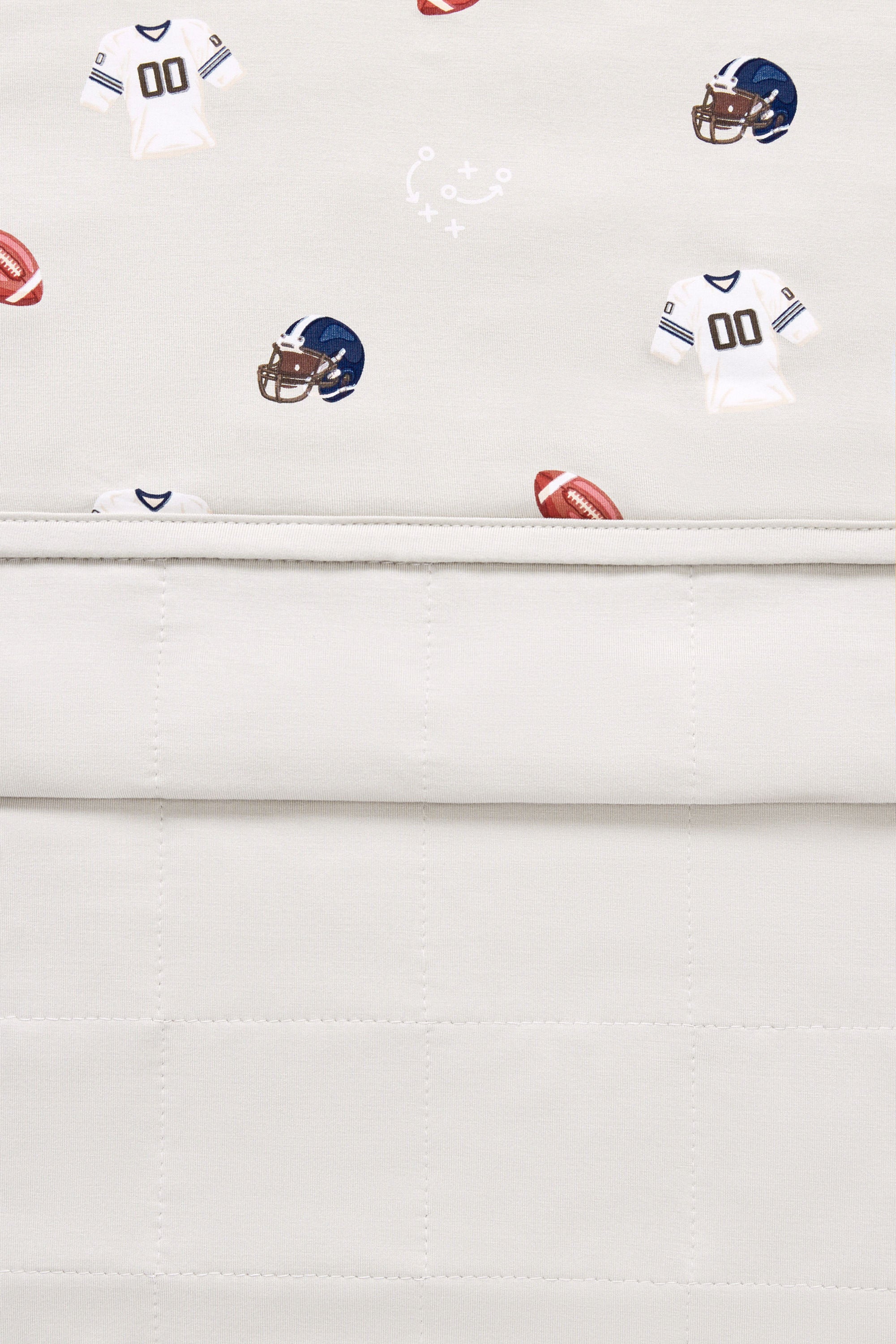 Front and back side of Toddler Blanket in Vintage Football 1.0 print