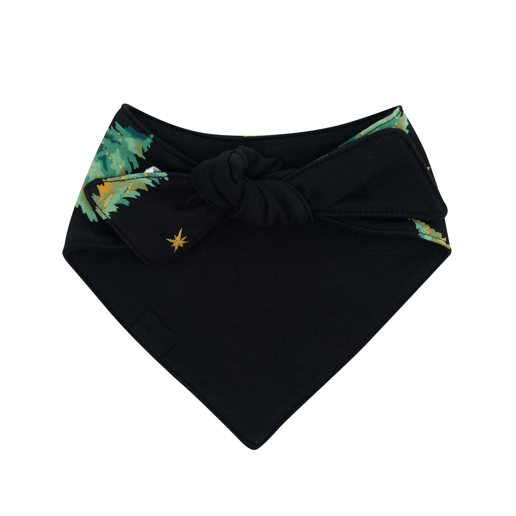 The back of the Dog Bandana in Twinkle Tree showing the tie closure