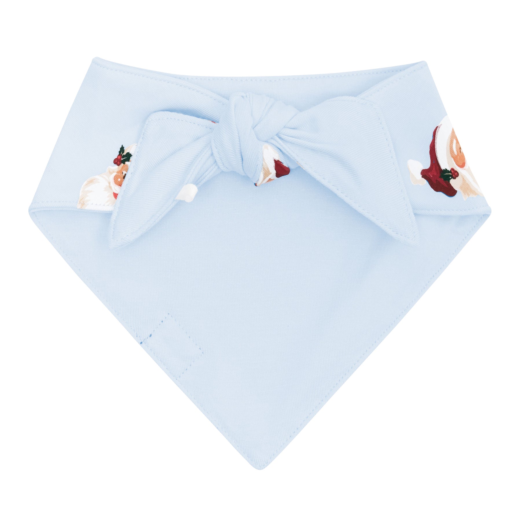 The back of the Dog Bandana in Vintage Santa showing the tie closure