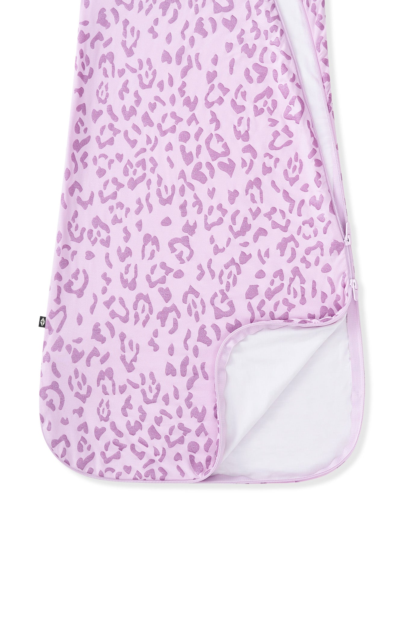 Bottom part of Sleep Bag in Thistle Leopard print on white background