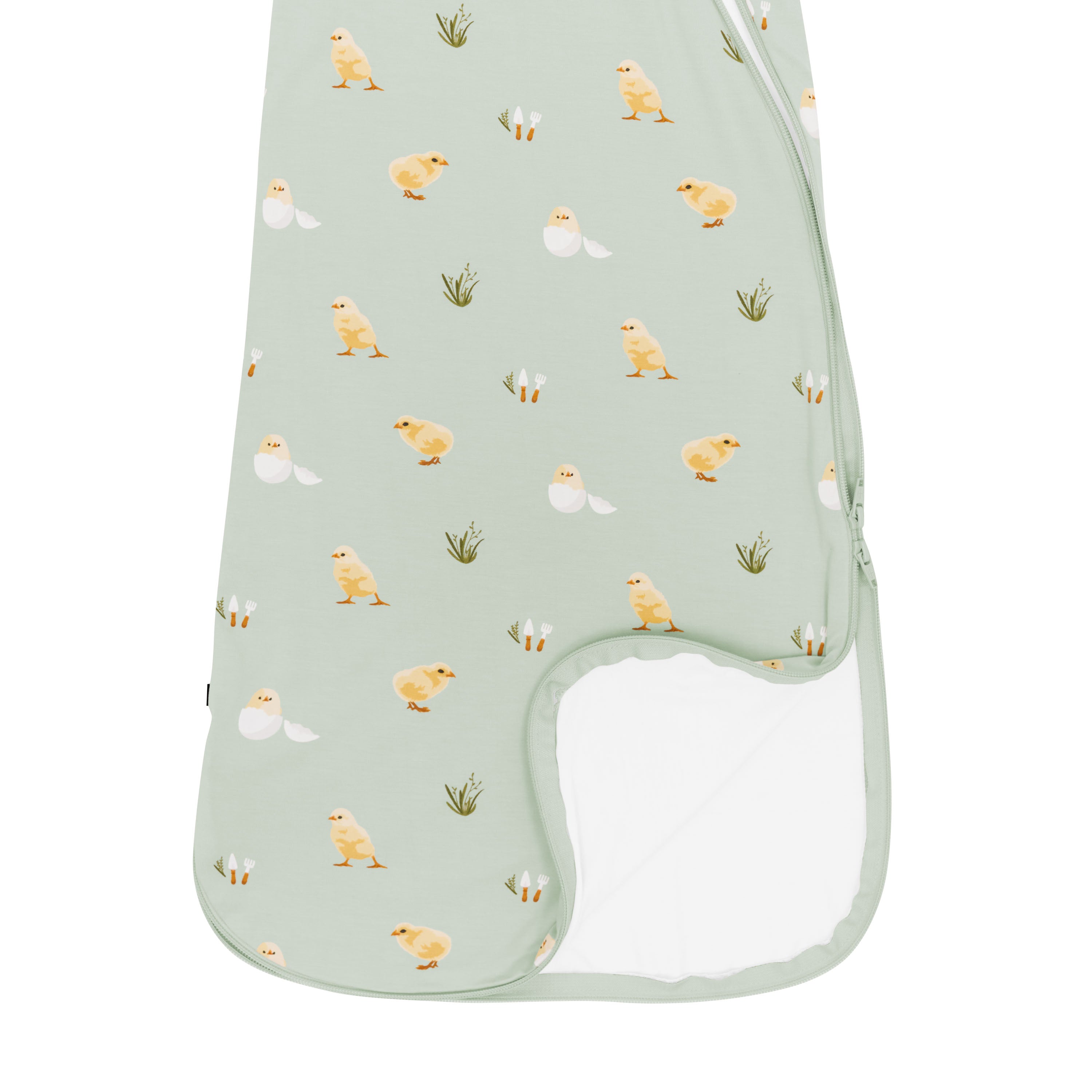 Close up on bottom zippers Sleep Bag in Aloe Chick 0.5