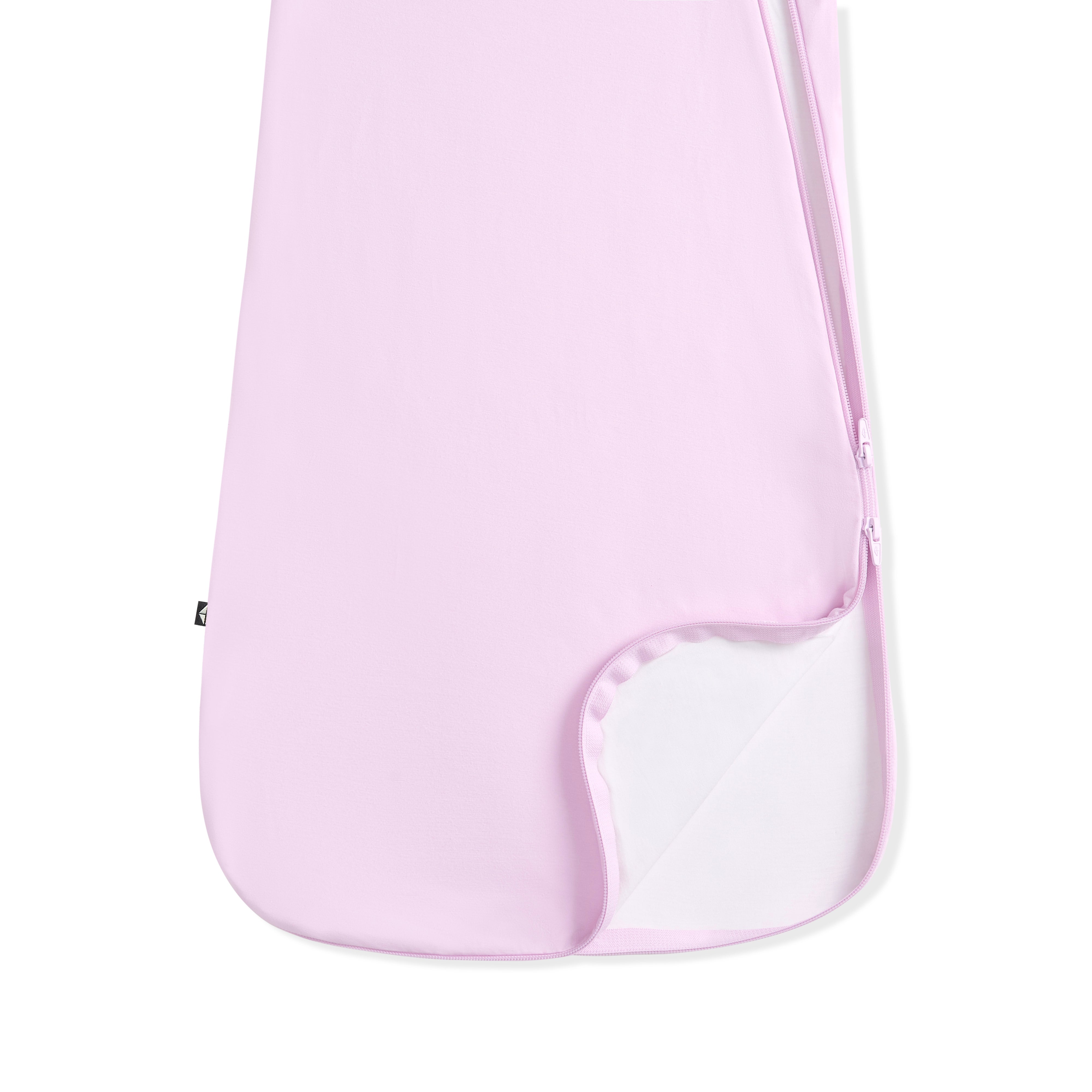 Light purple baby sleep bag on a white background