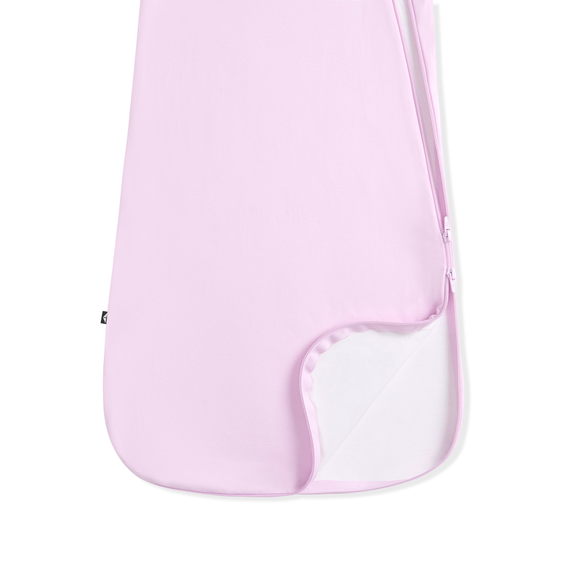 Light purple baby sleep bag on a white background