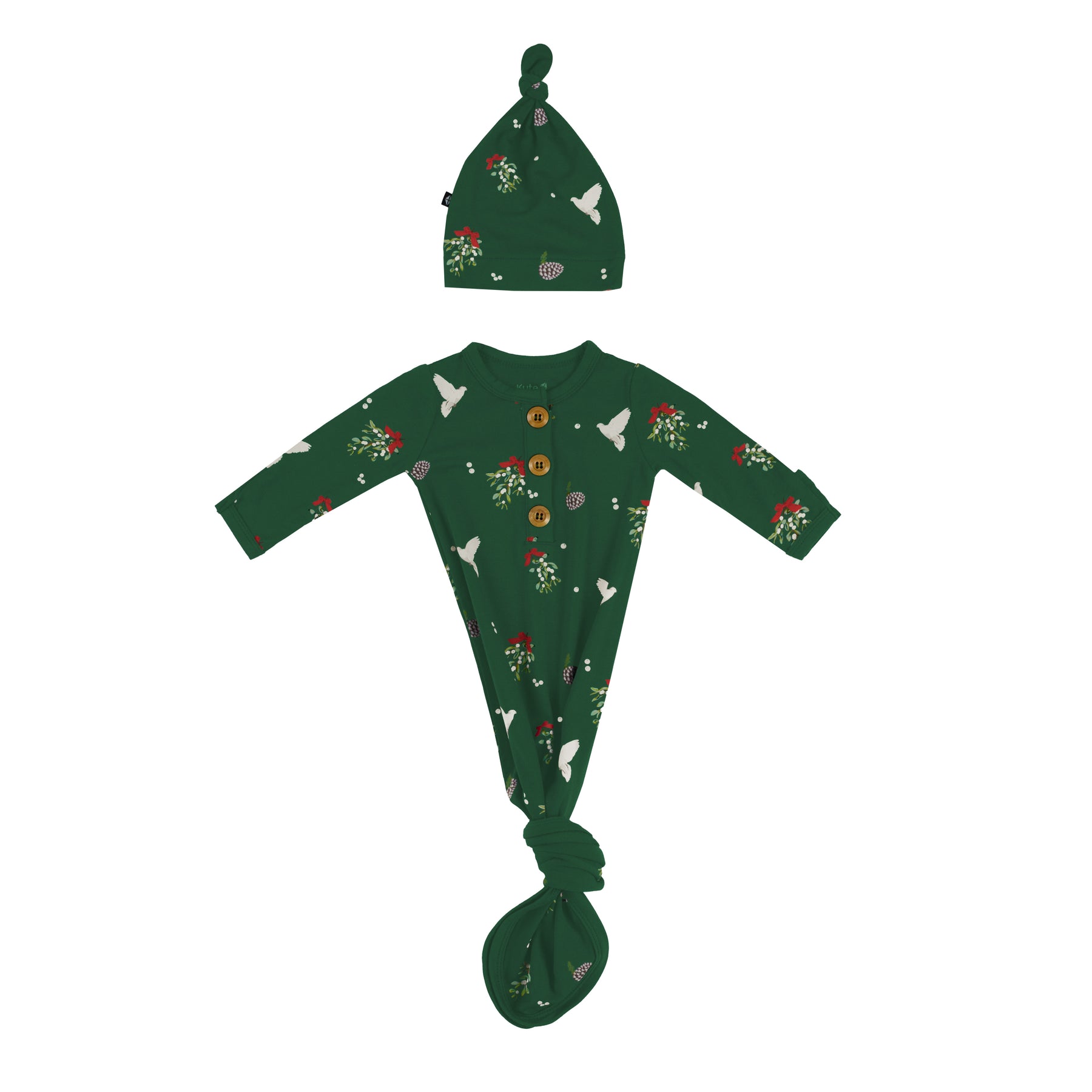 Knotted Gown with Hat Set in Mistletoe
