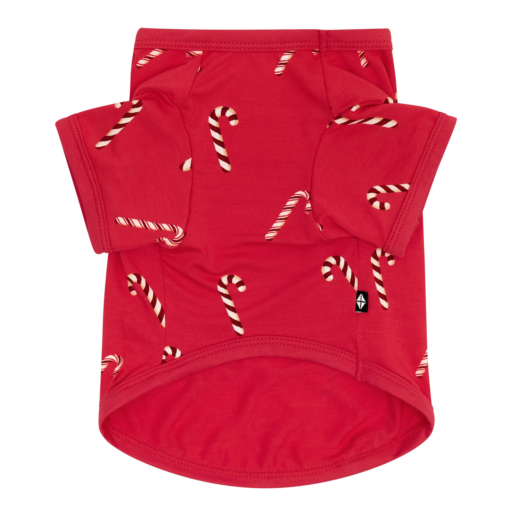 The under part of the Dog Tee in Candy Cane showing the leg holes