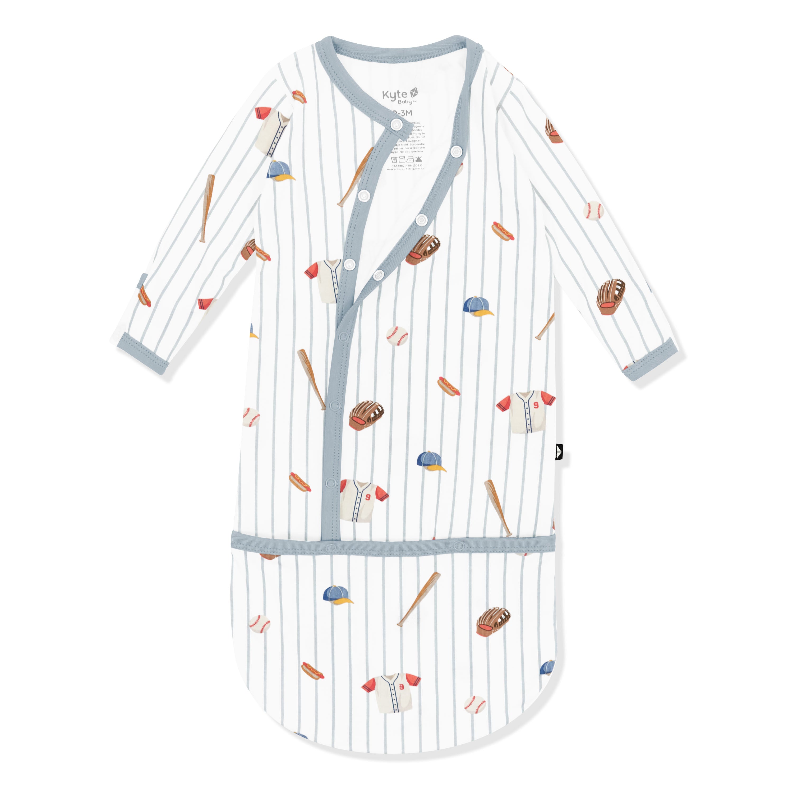 Bundler shown unsnapped on a white surface