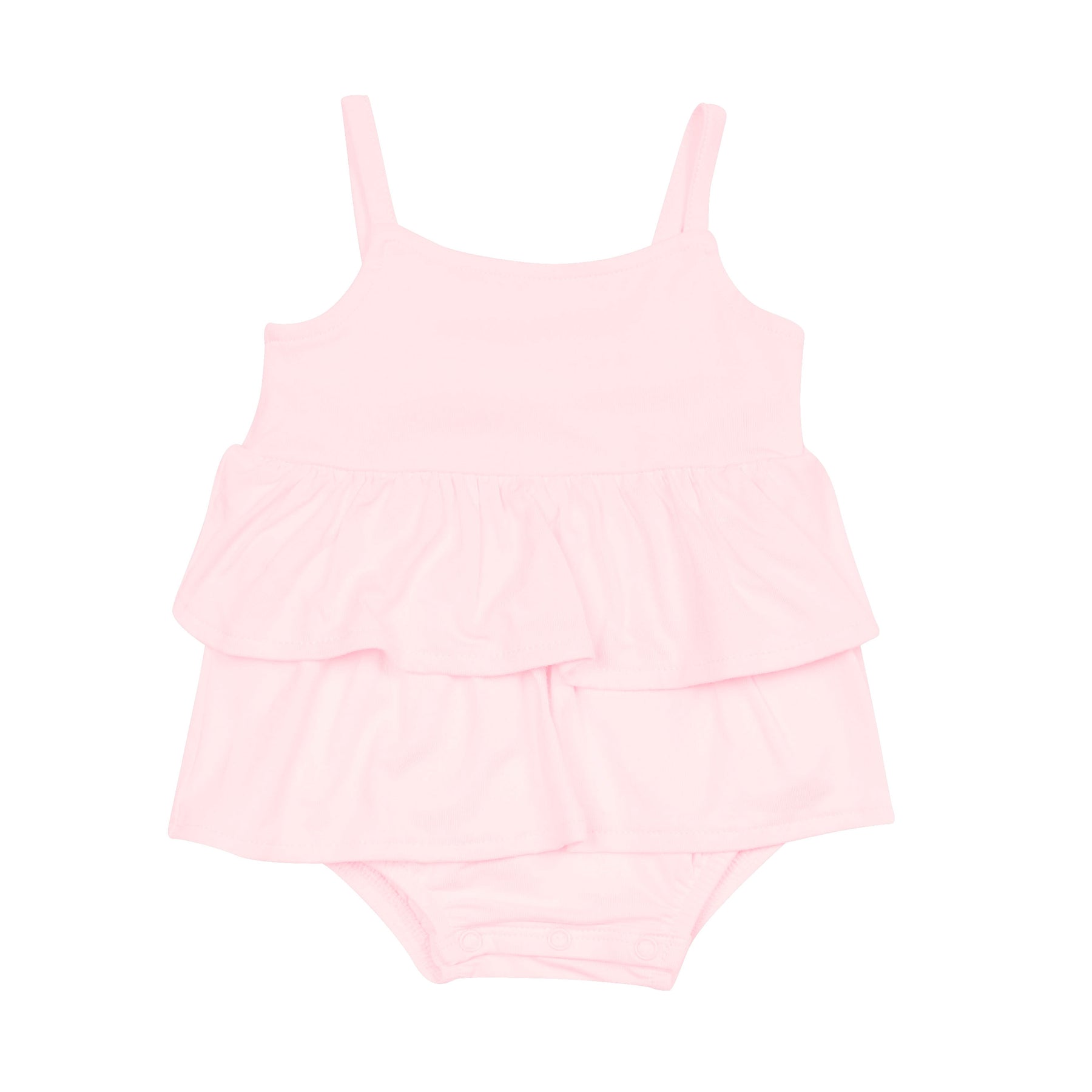 Spaghetti Strap Ruffle Romper in Sakura