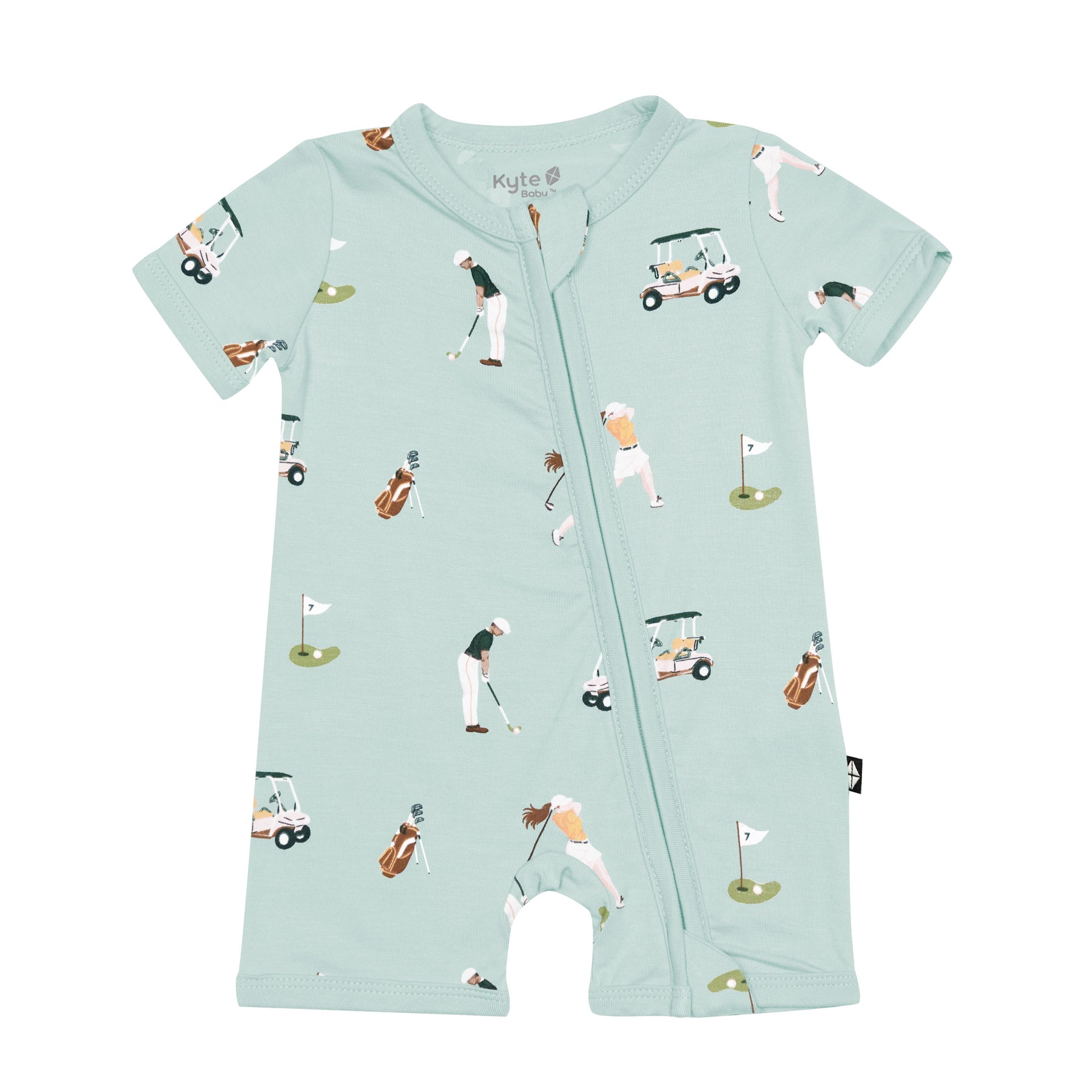 Zippered Shortall Romper in Golf