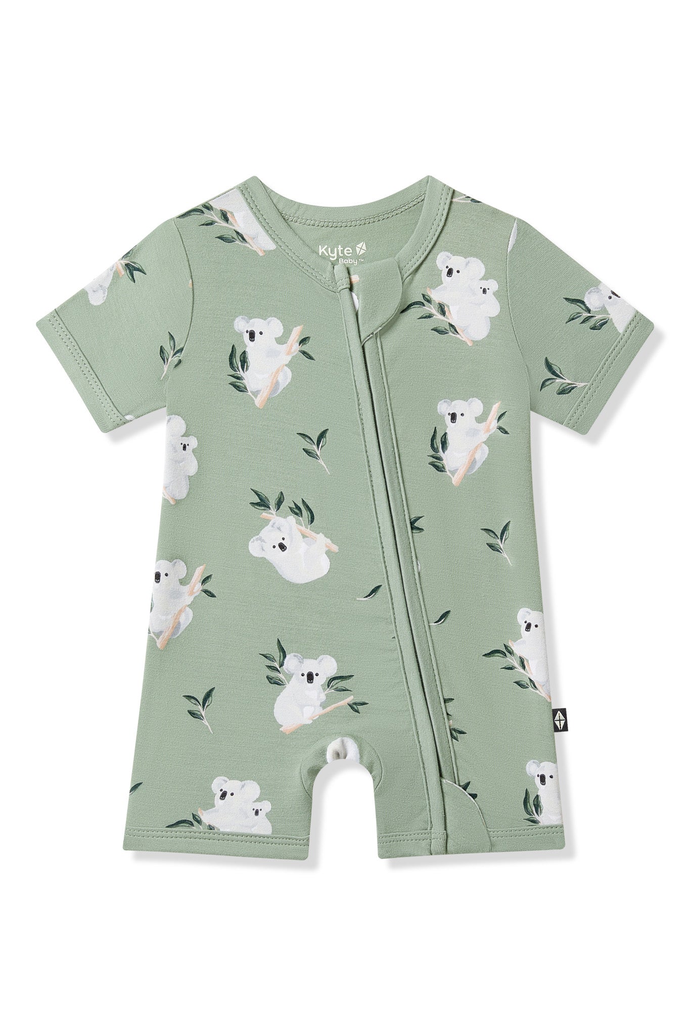 Product photo of the Zipper Shortall Romper in Koala
