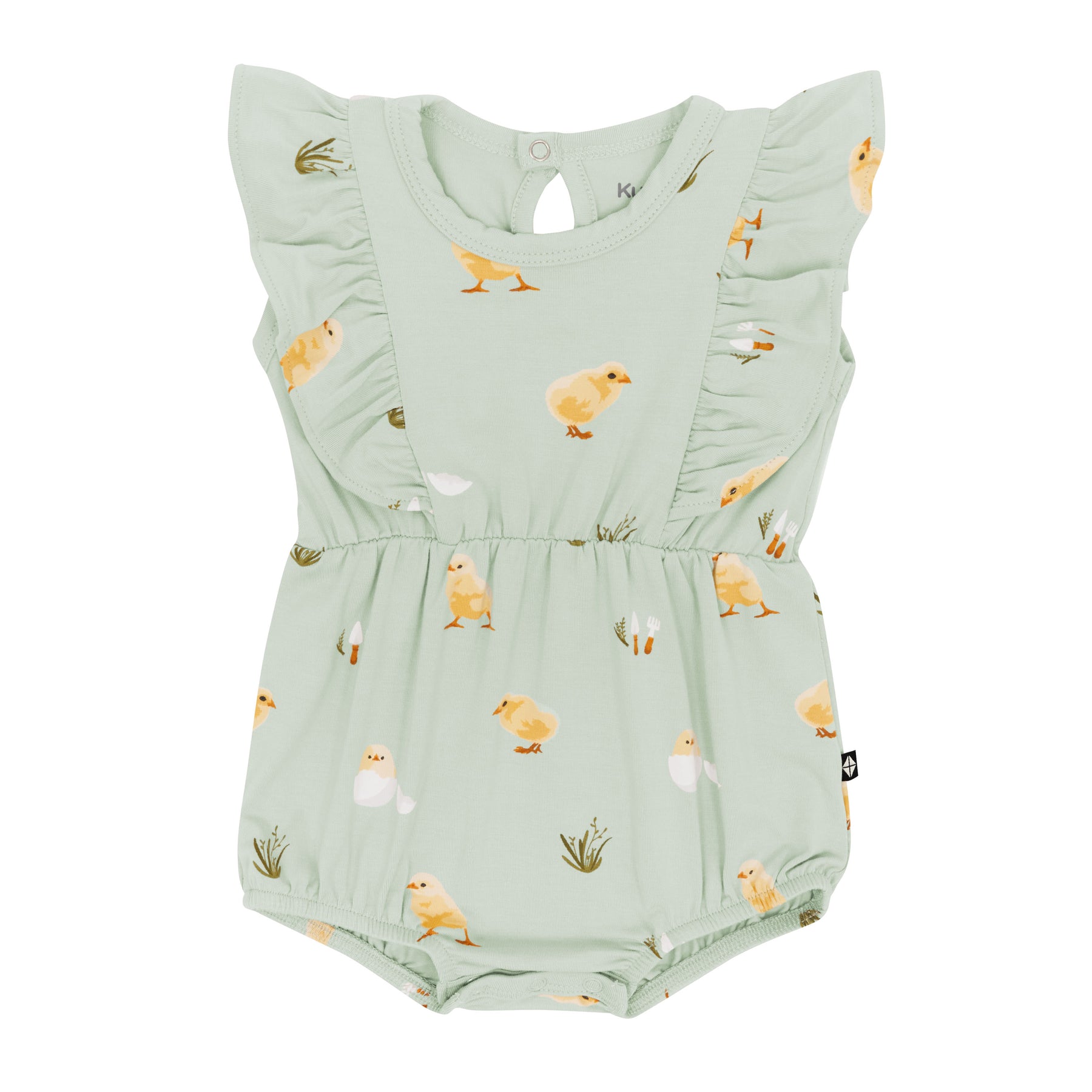 Bubble Romper in Aloe Chick