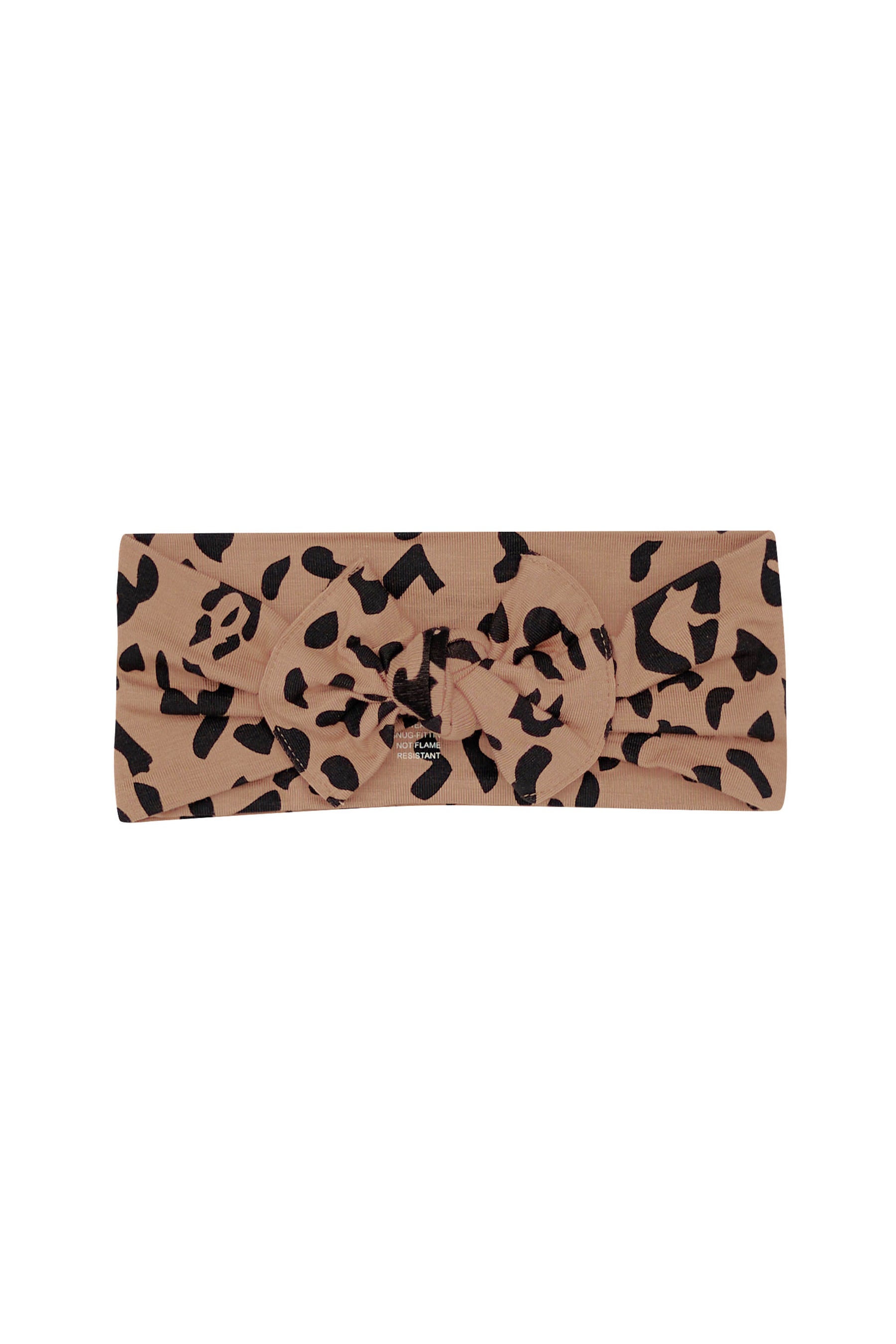 Product photo of the Knotted Bow Headband in Latte Leopard