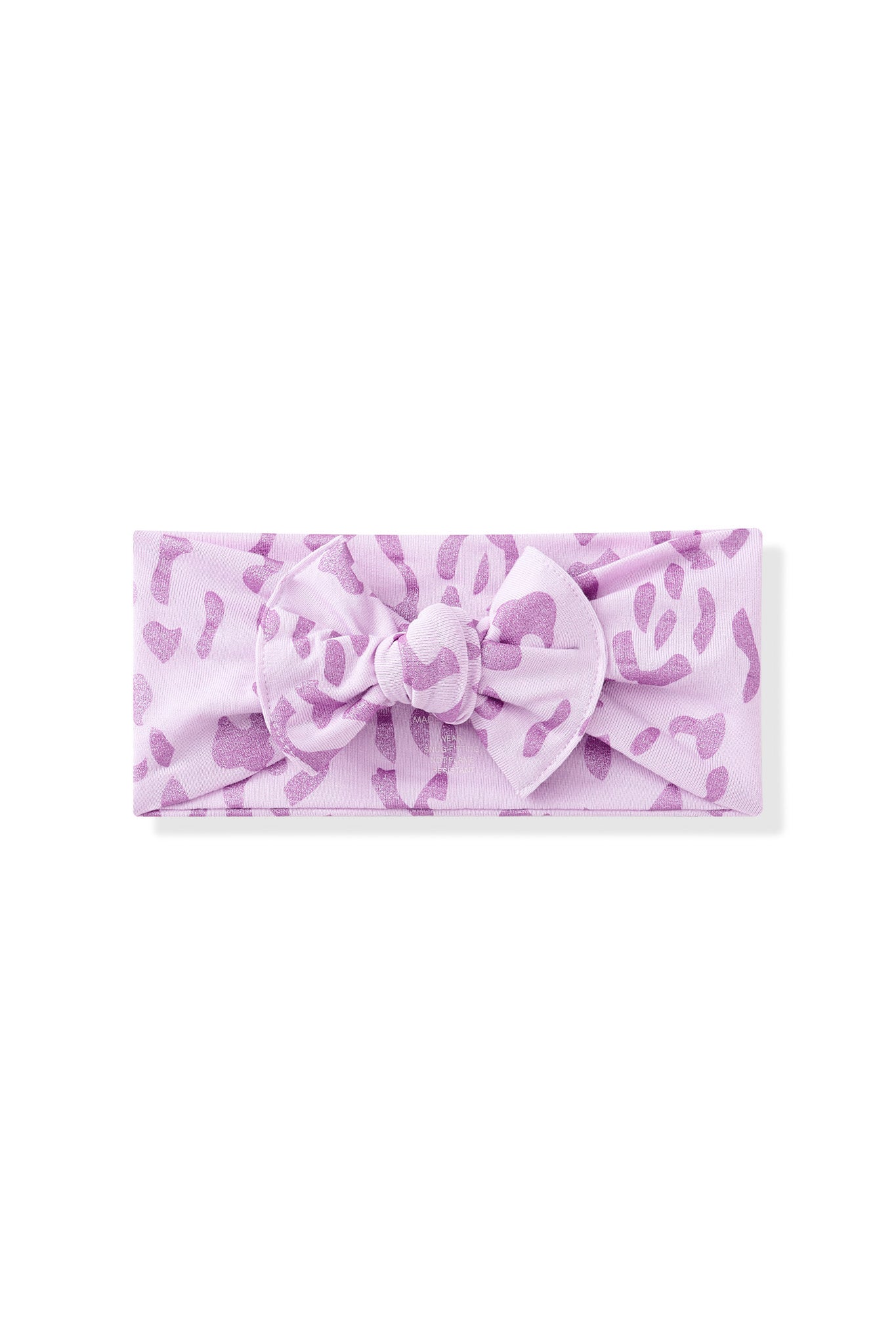 Knotted Bow Headband in Thistle Leopard print on white background