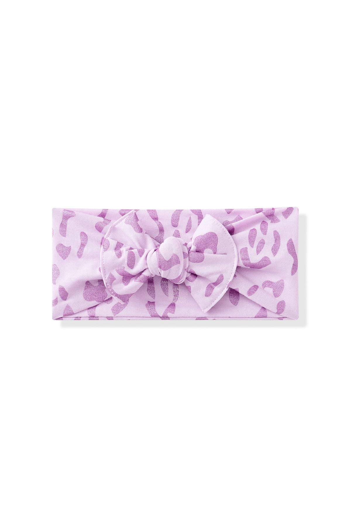Knotted Bow Headband in Thistle Leopard print on white background