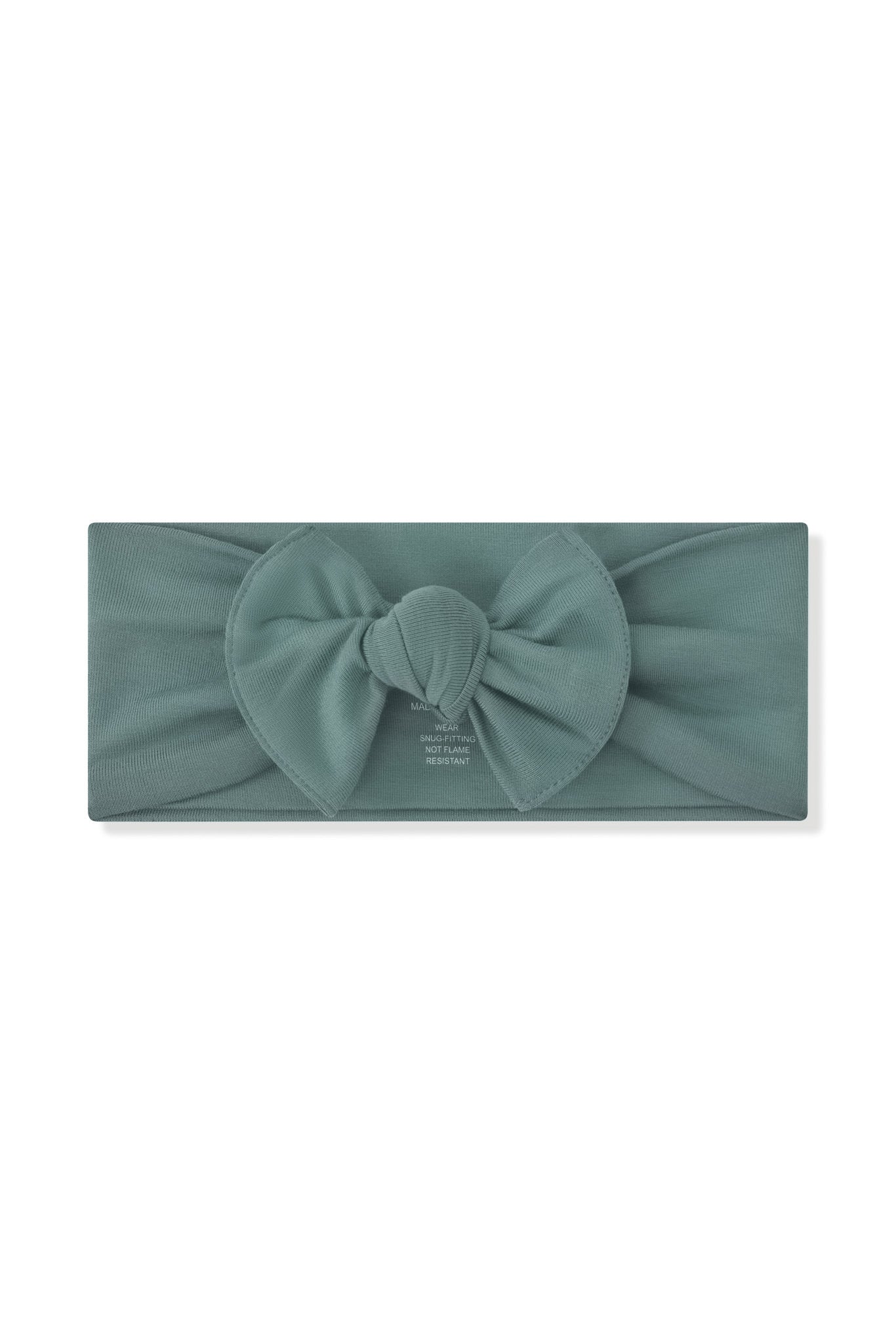 Knotted Bow Headband in Pine on a white background