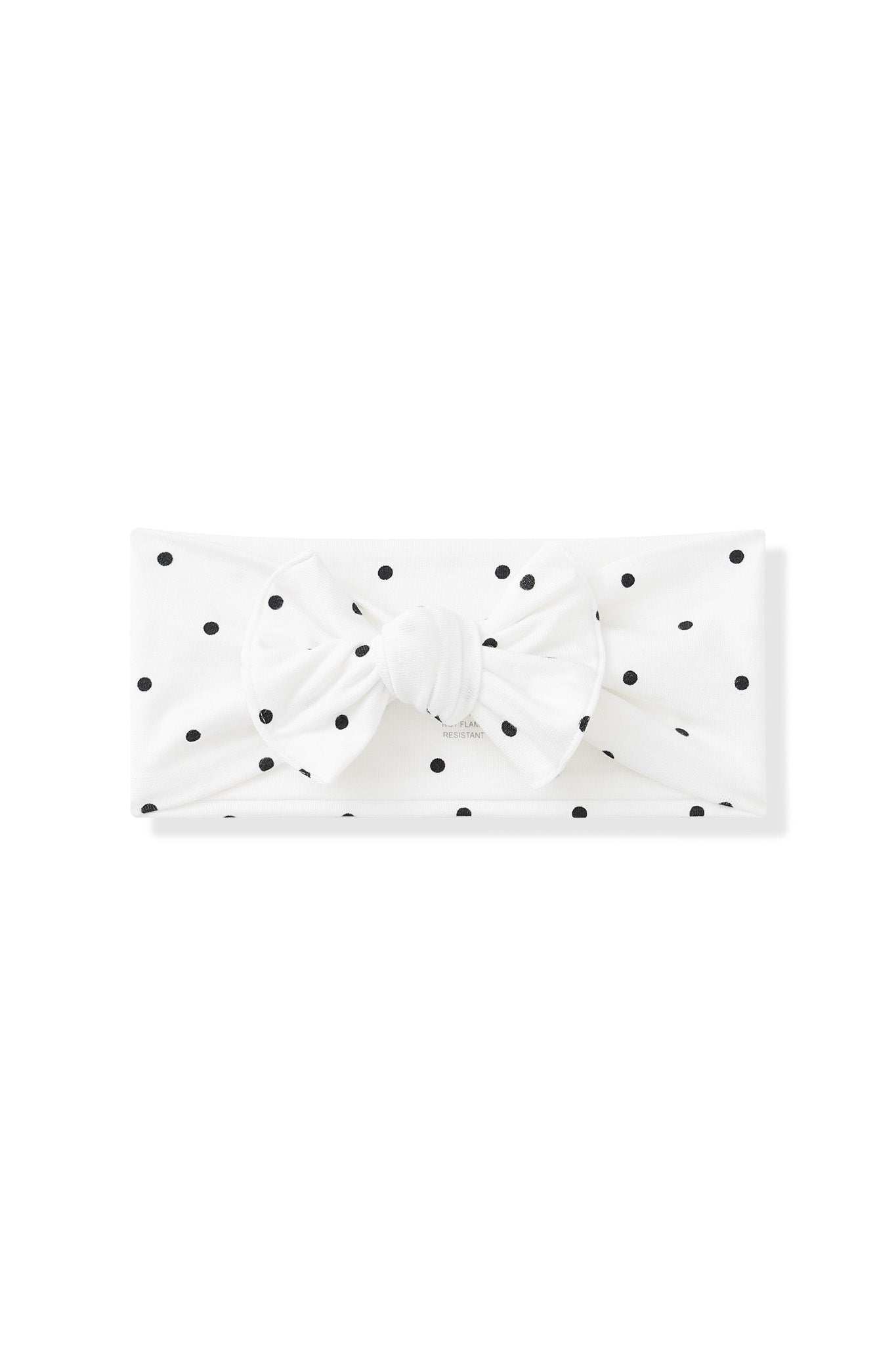 Knotted Bow Headband in Midnight Polka Dot on white background