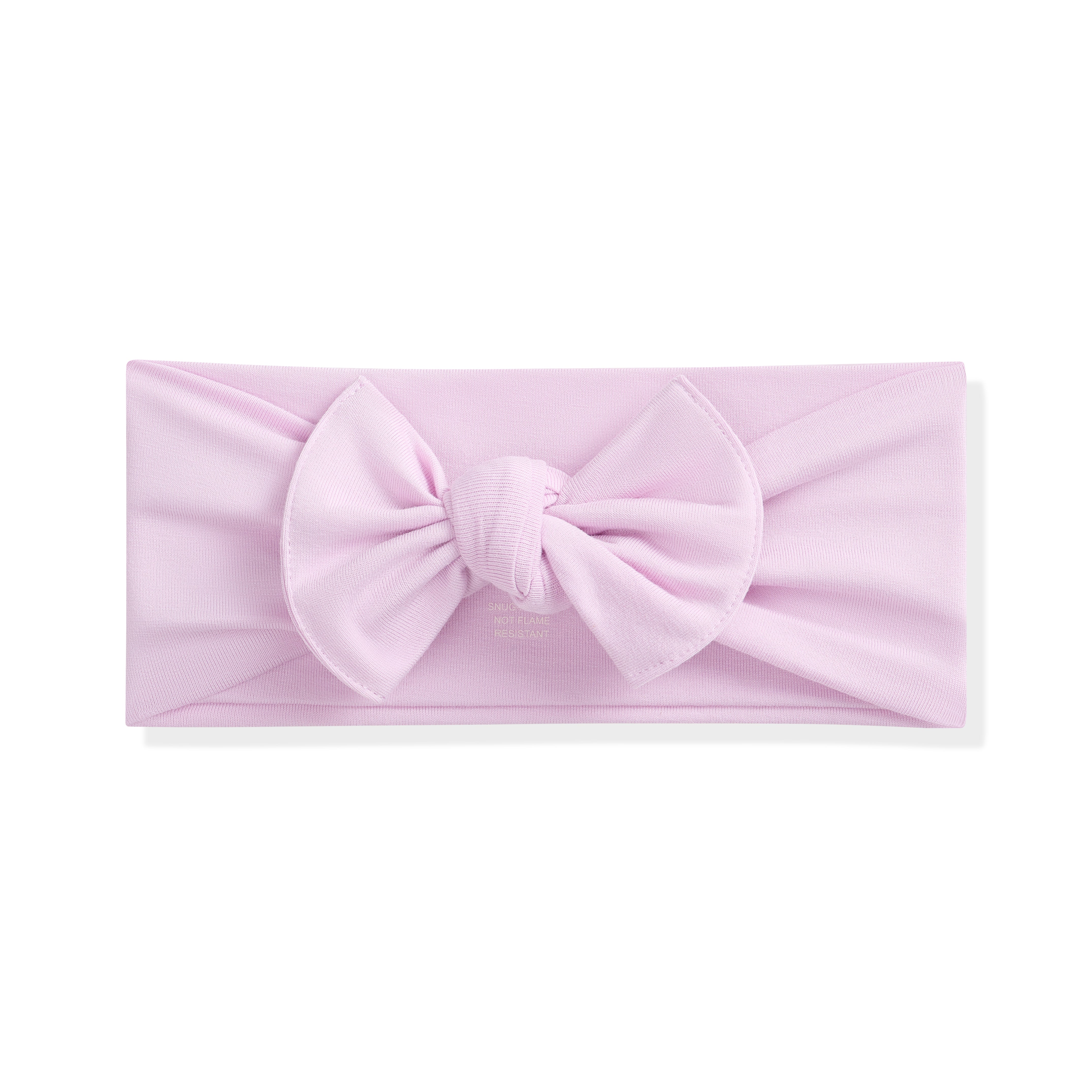 Lavender headband with a large bow on a white background