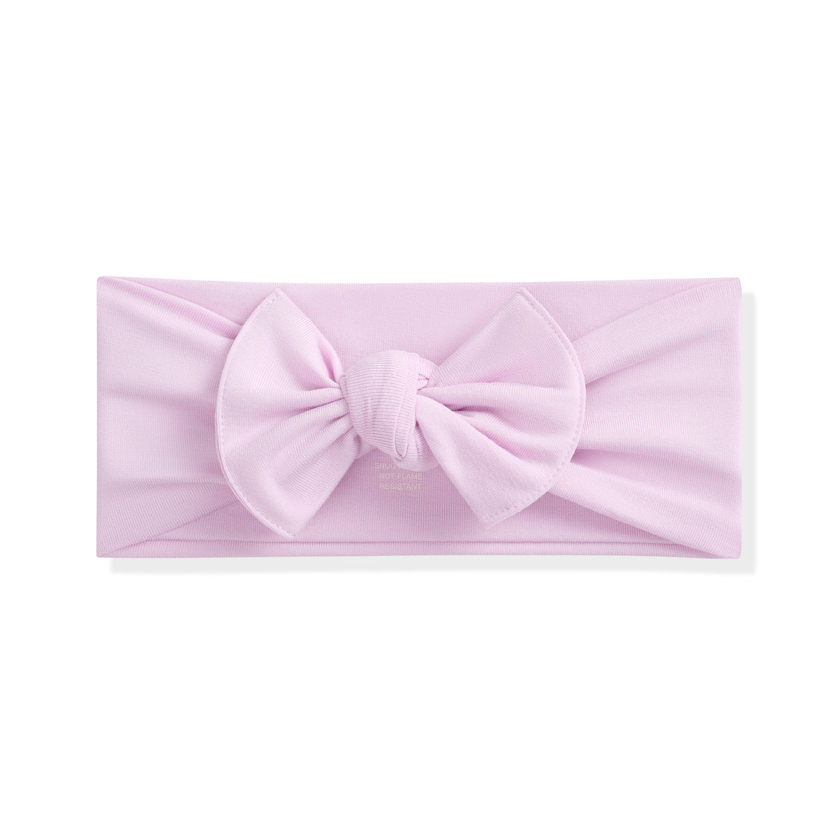 Lavender headband with a large bow on a white background