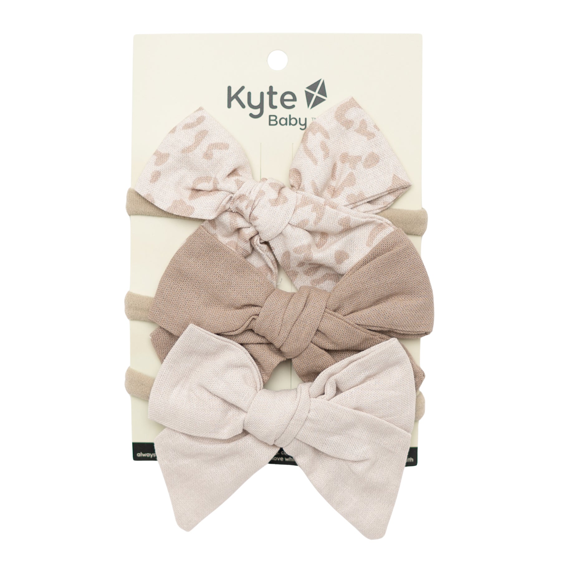 3-Pack Bows in Oat Leopard, Oat, and Khaki