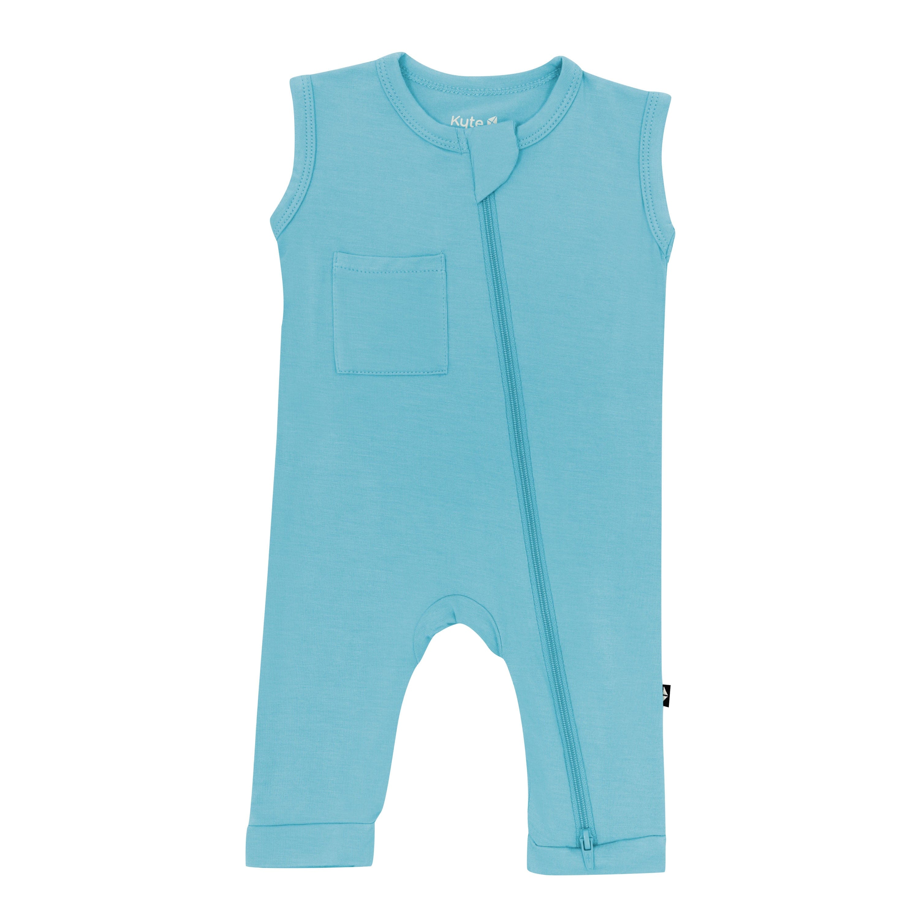 Kyte Baby Zippered Sleeveless Romper in Makai