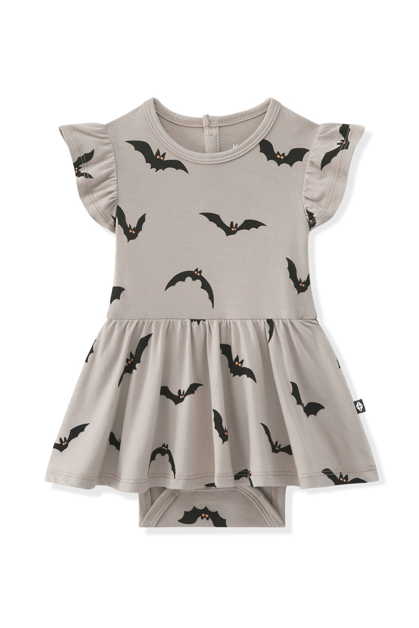 Twirl Bodysuit Dress in Bats print on a white background