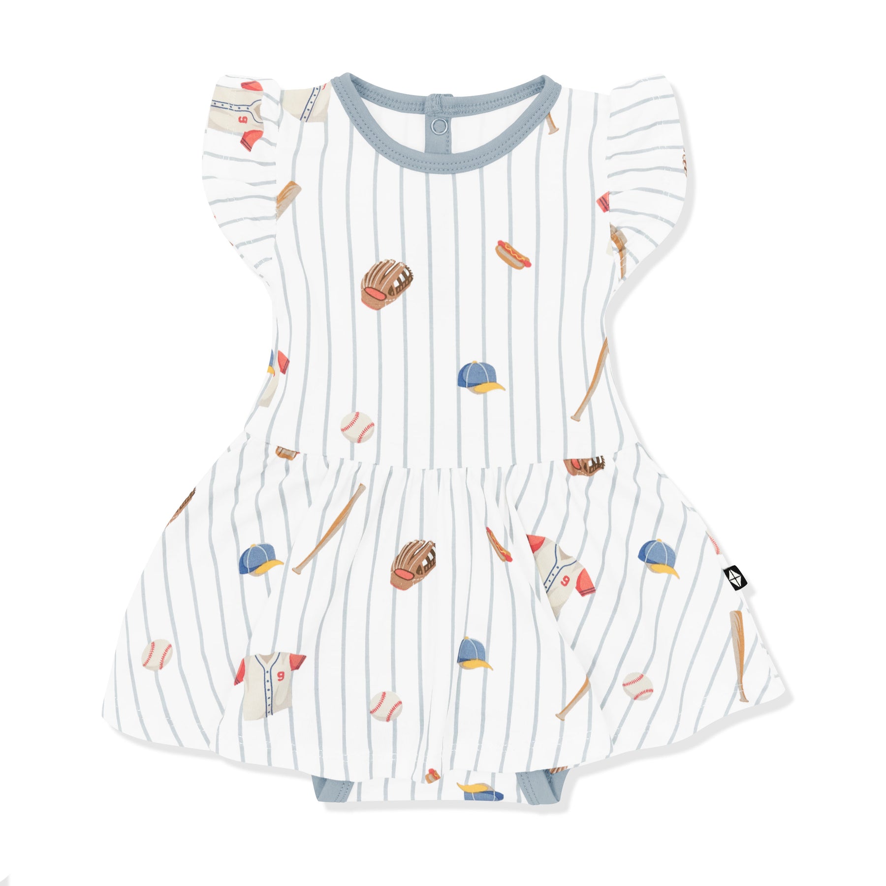 Twirl Bodysuit Dress in Home Run on a white surface