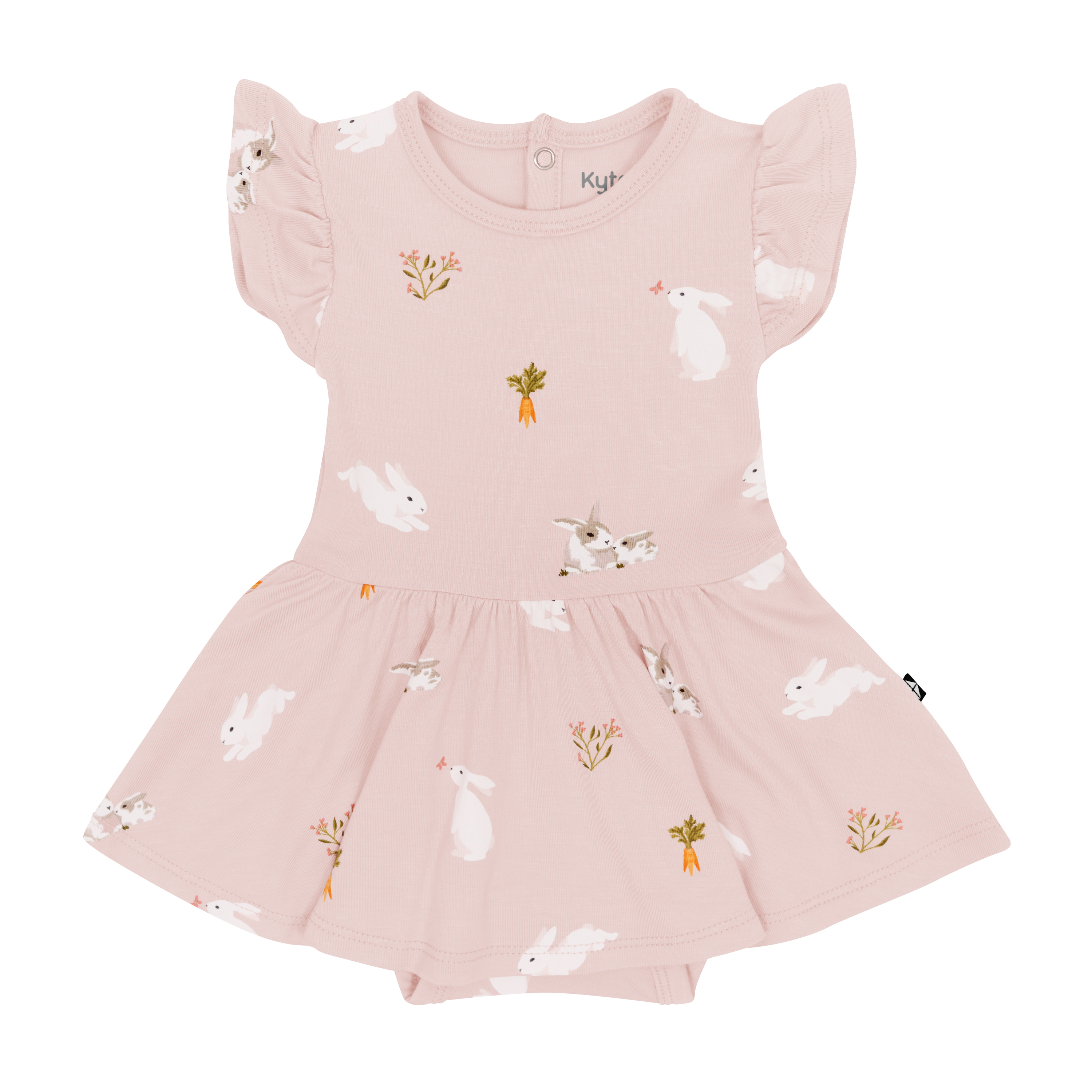 Twirl Bodysuit Dress in Blush Rabbit