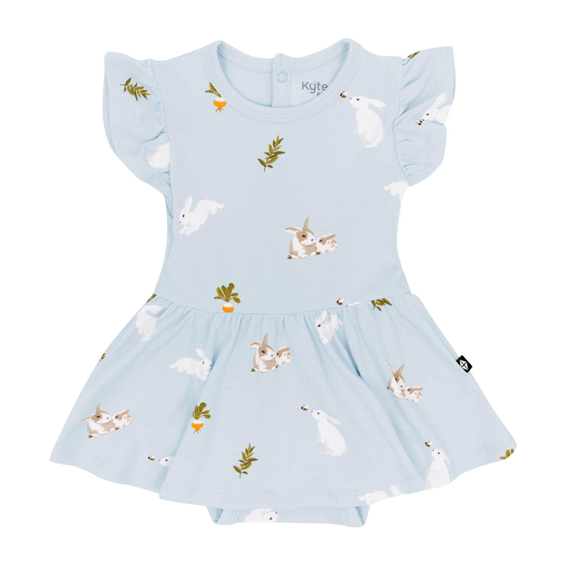 Twirl Bodysuit Dress in Ice Rabbit