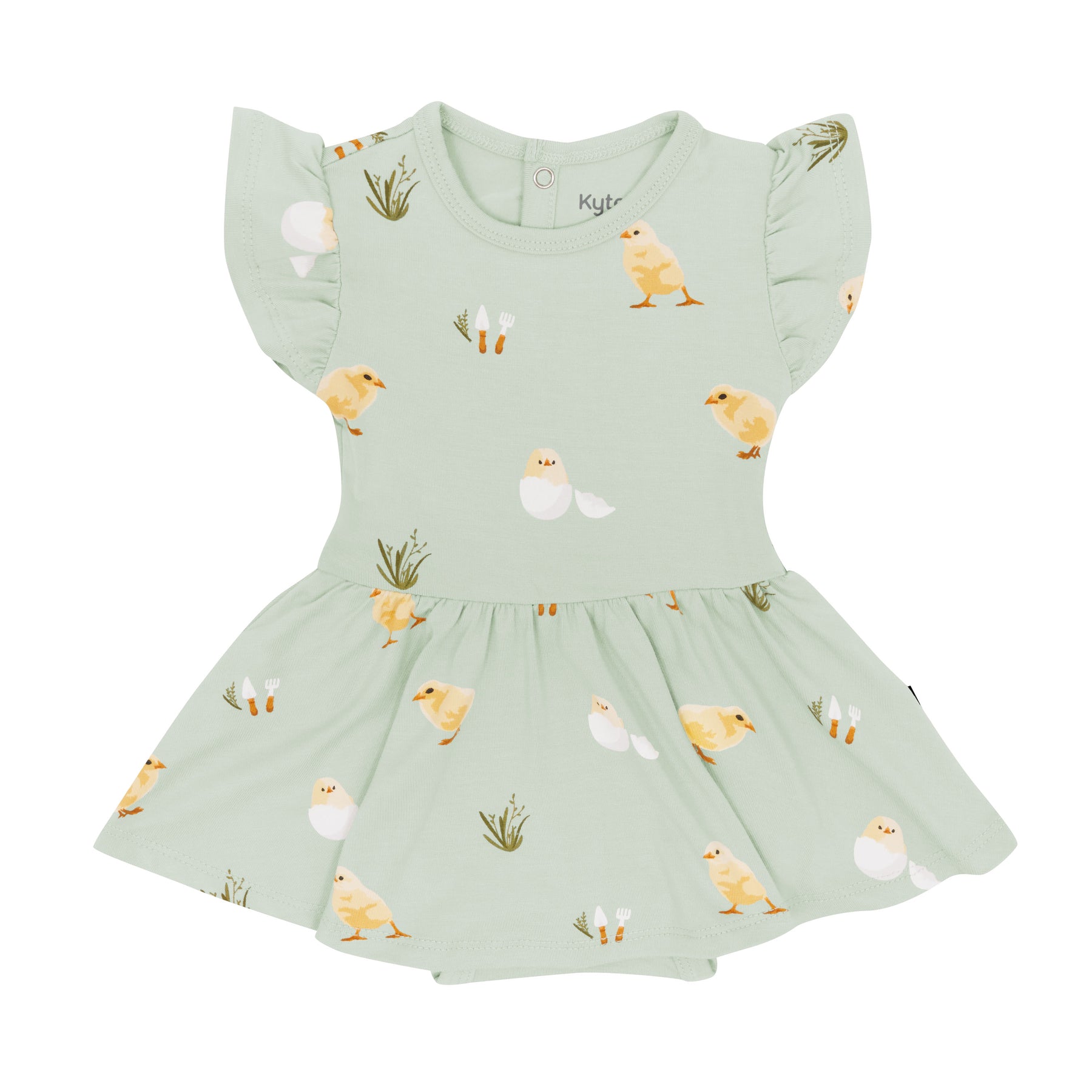 Twirl Bodysuit Dress in Aloe Chick