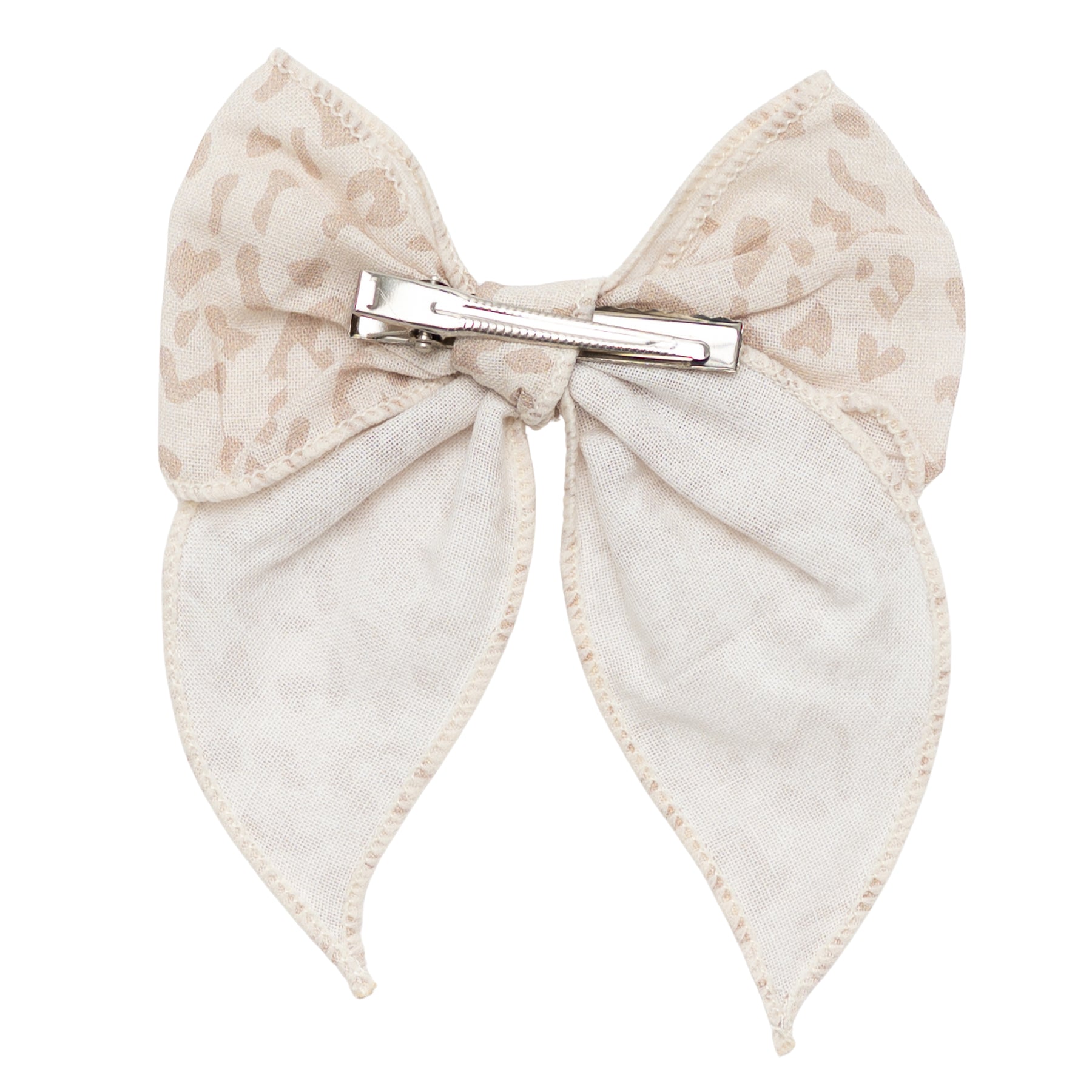 Linen Fable Bow in Oat Leopard