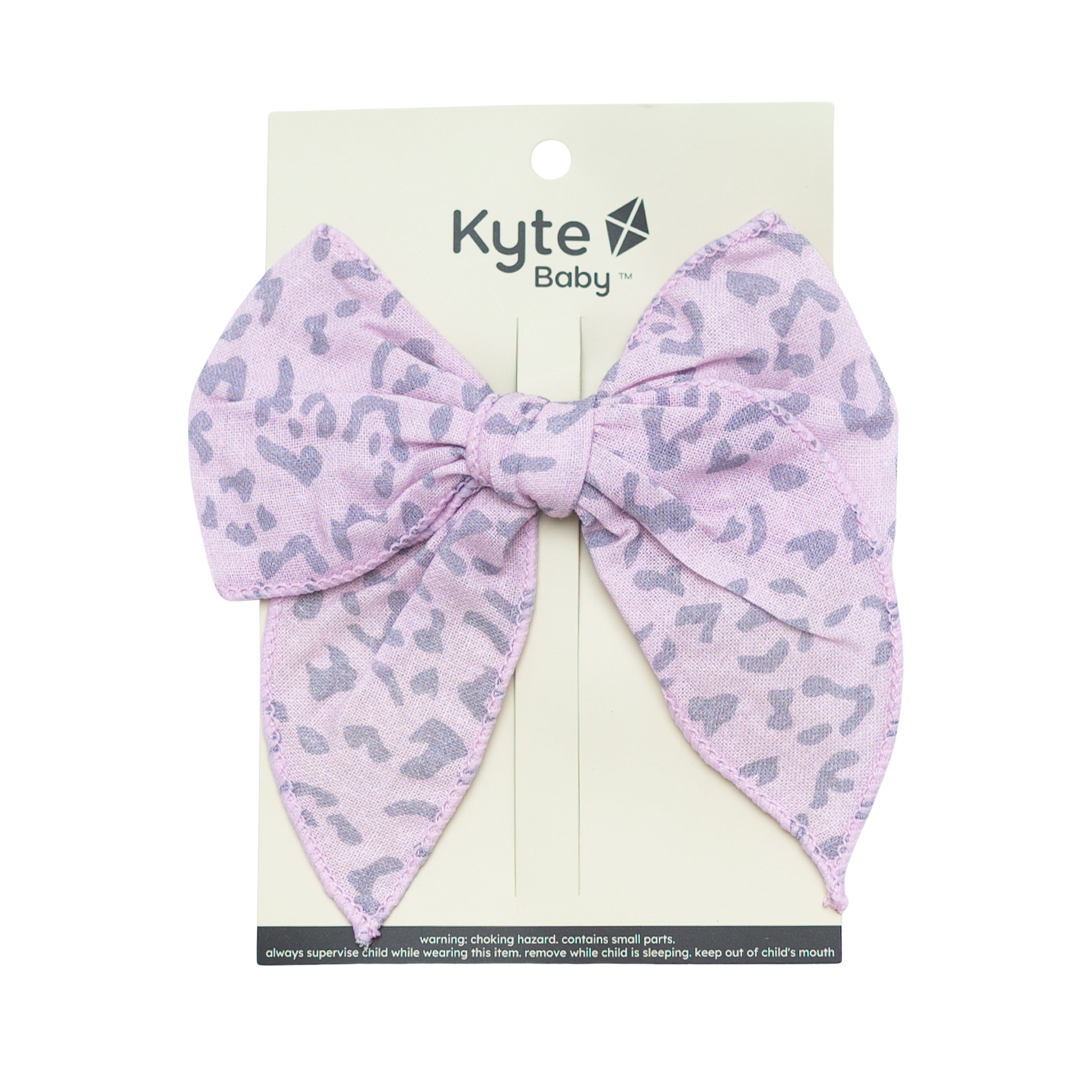 Linen Fable Bow in Taro Leopard