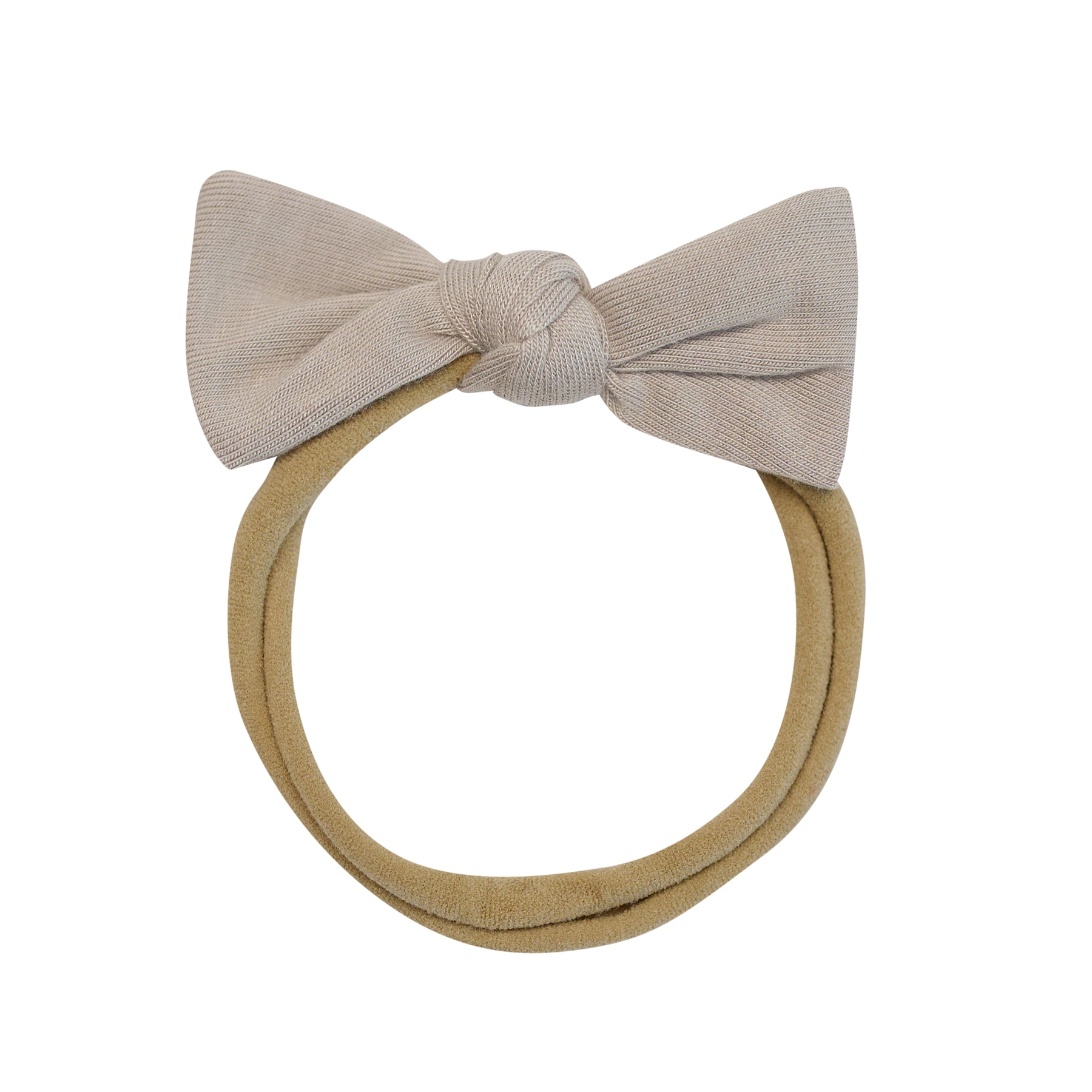 Tiny Nylon Bow in Almond