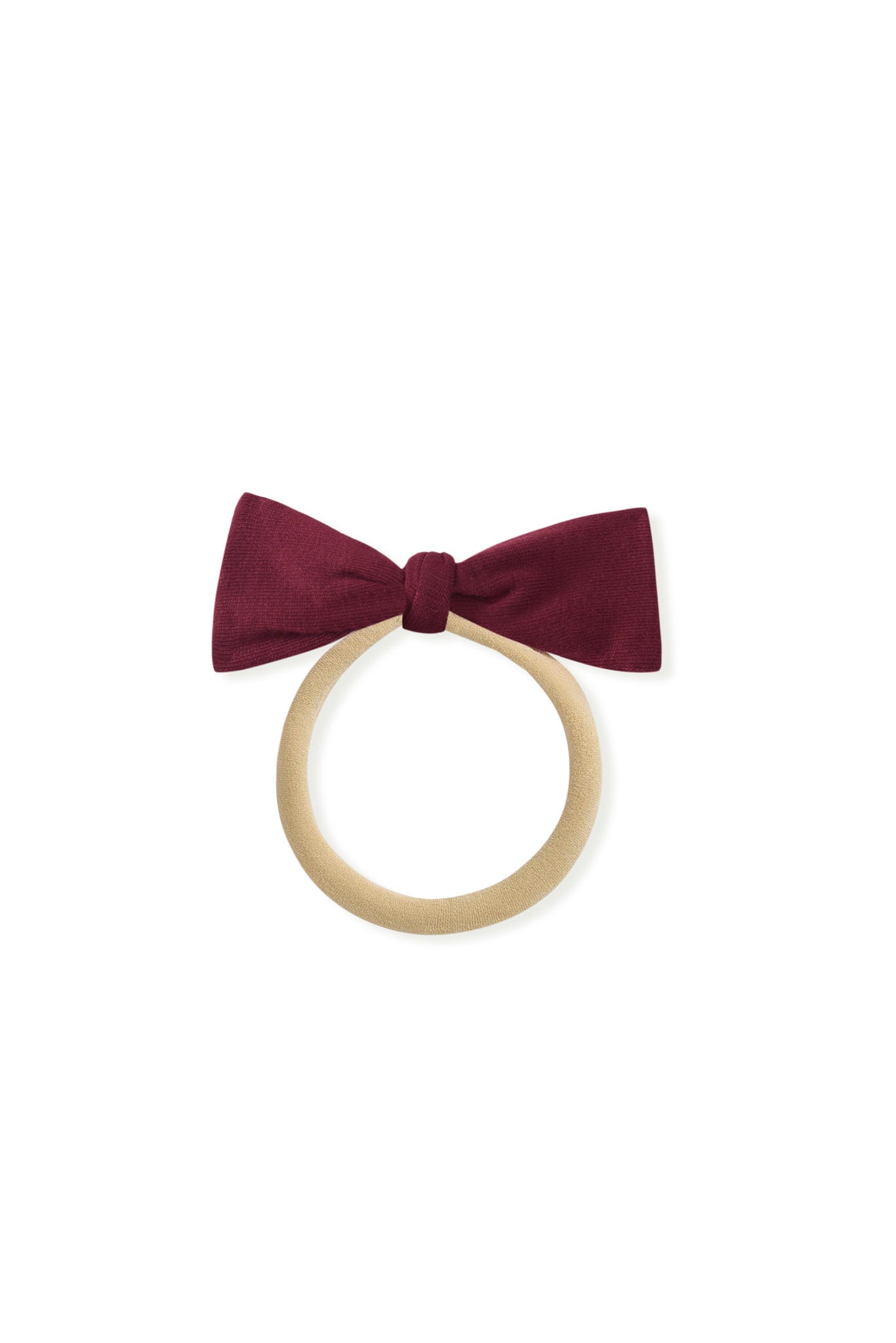 Tiny Nylon Bow in Burgundy color on a white background