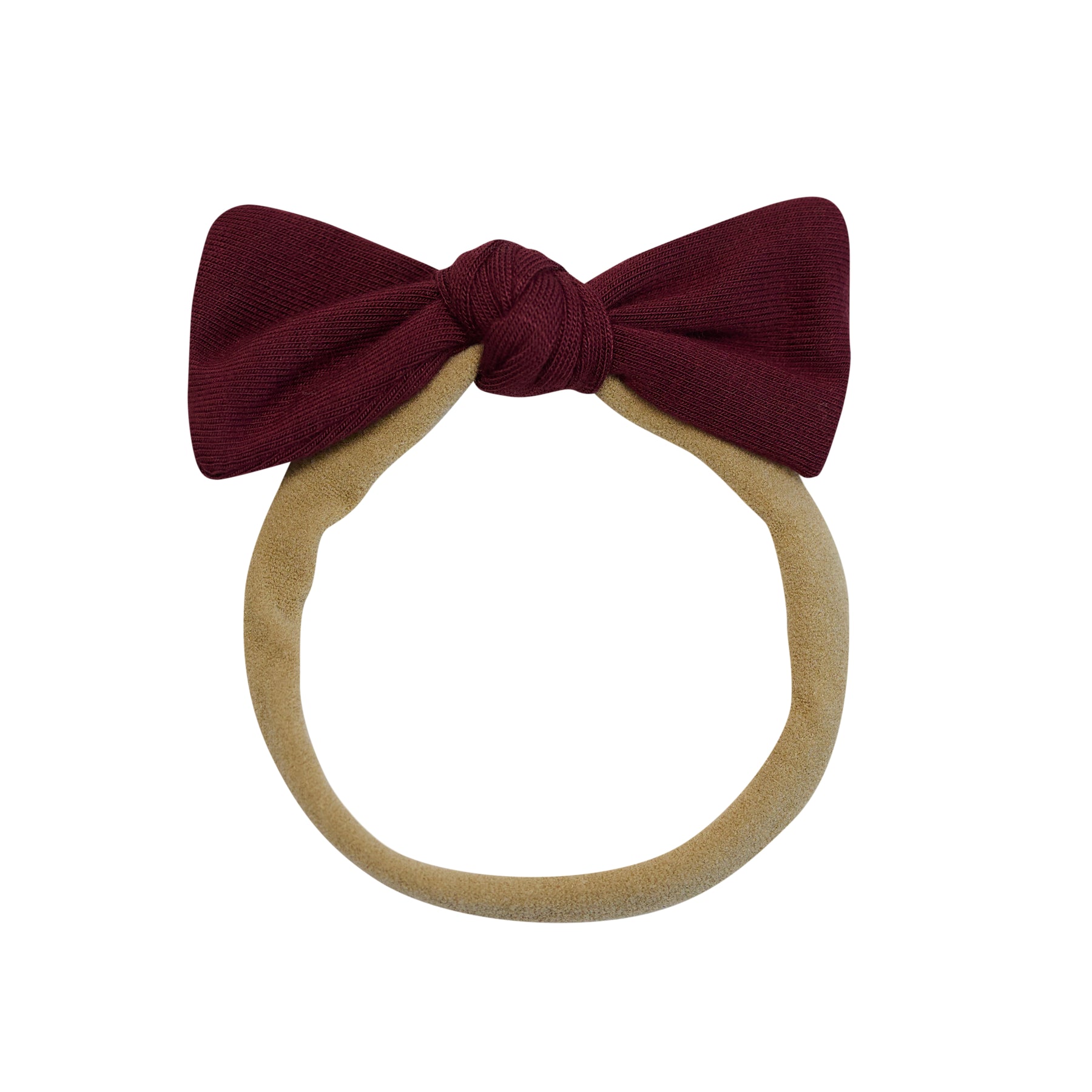 Tiny Nylon Bow in Burgundy