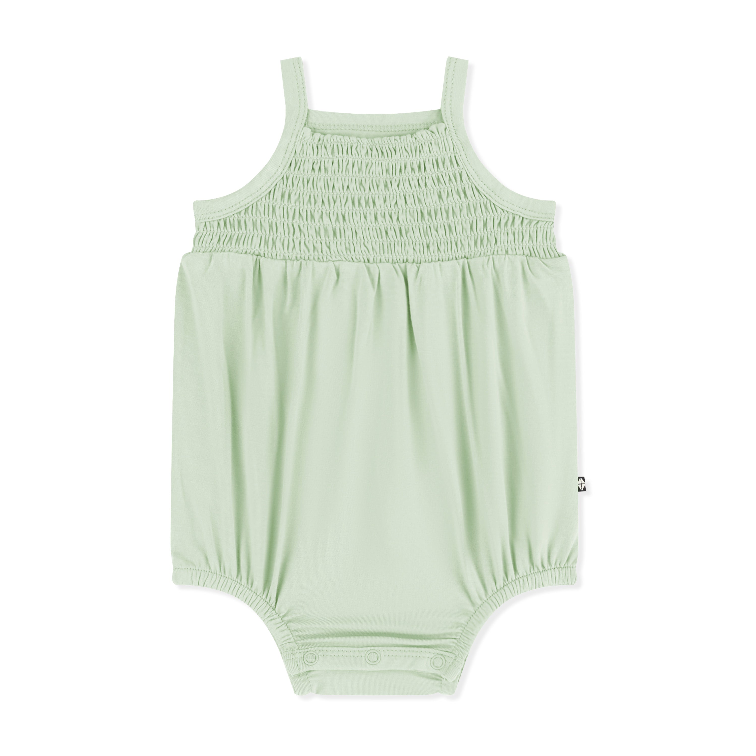 Product photo of the Smocked Bubble Romper in Basil