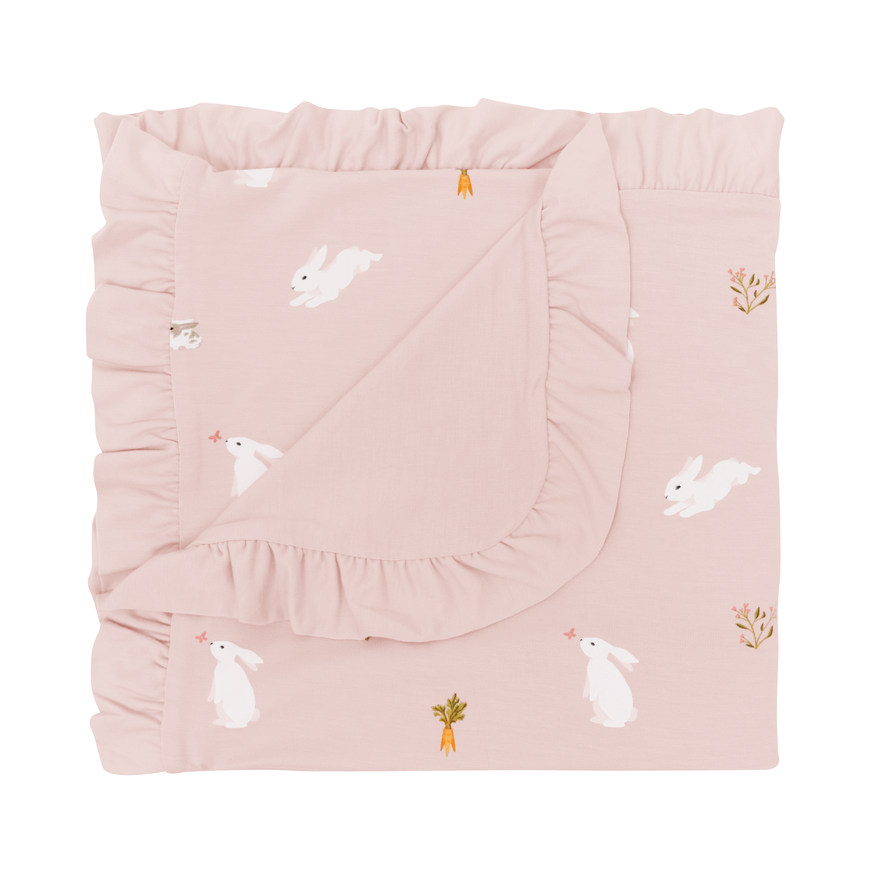 Ruffle Baby Blanket in Blush Rabbit 0.5