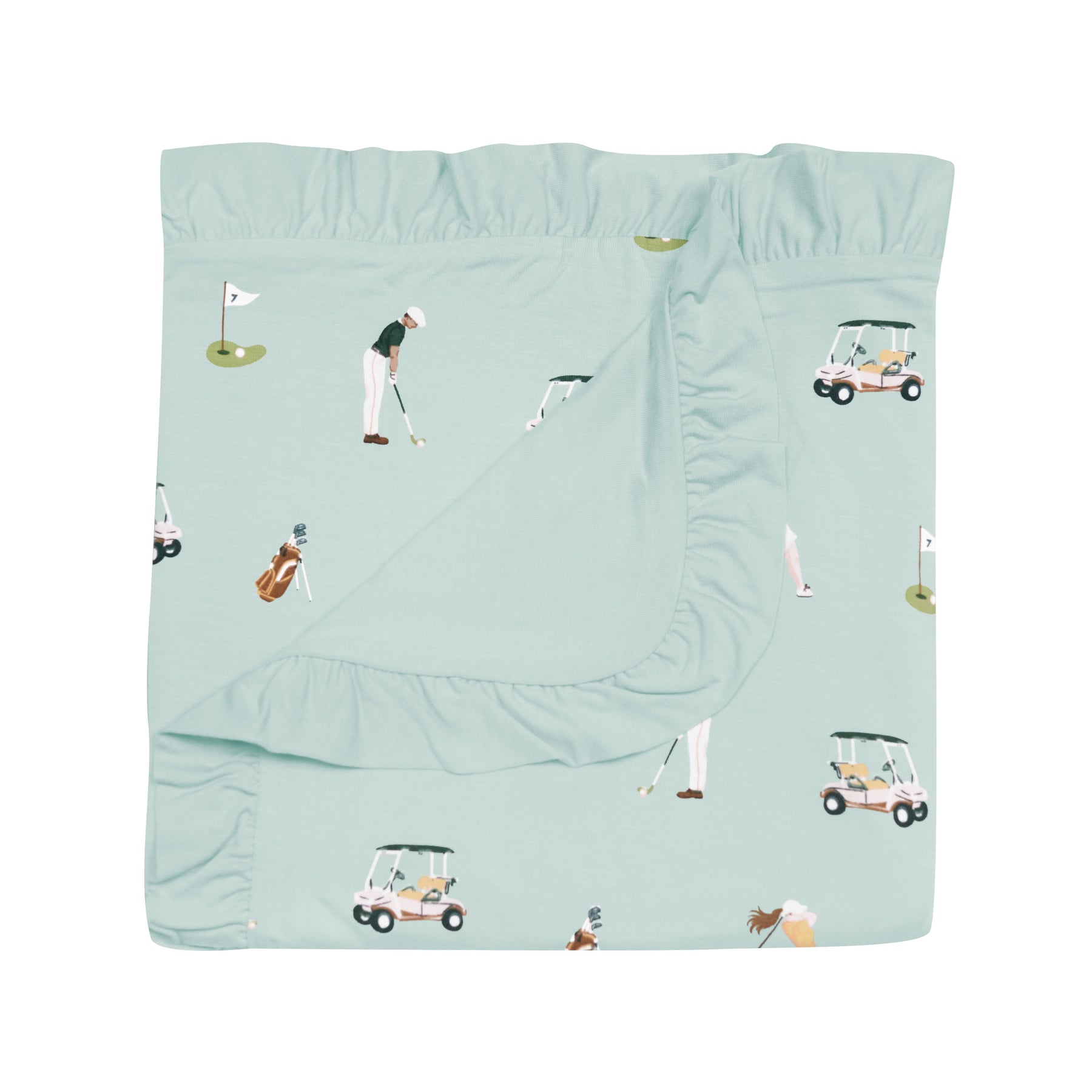 Ruffle Baby Blanket in Golf 0.5