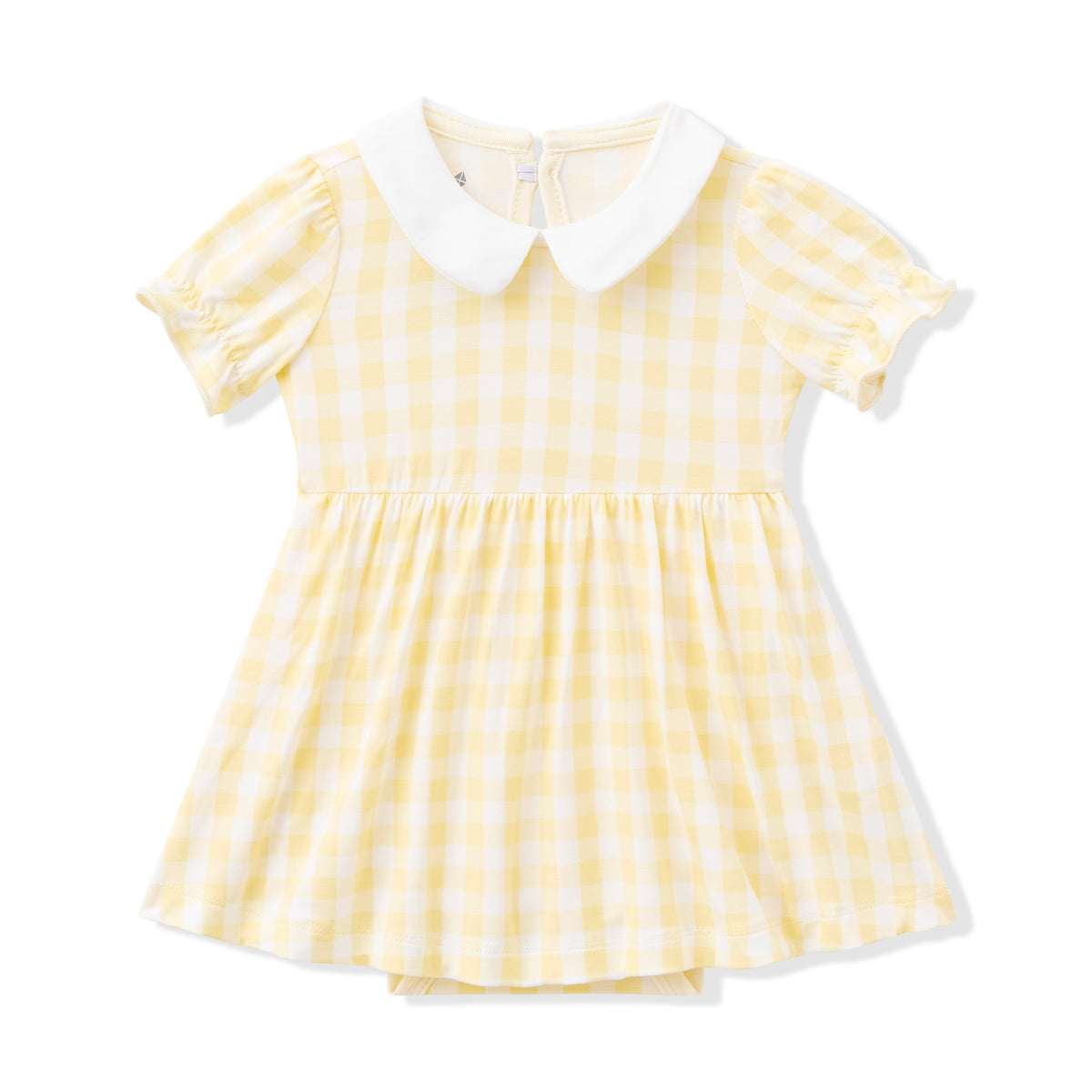 Product photo of the Peter Pan Collar Bodysuit Dress in Gingham Chamomile