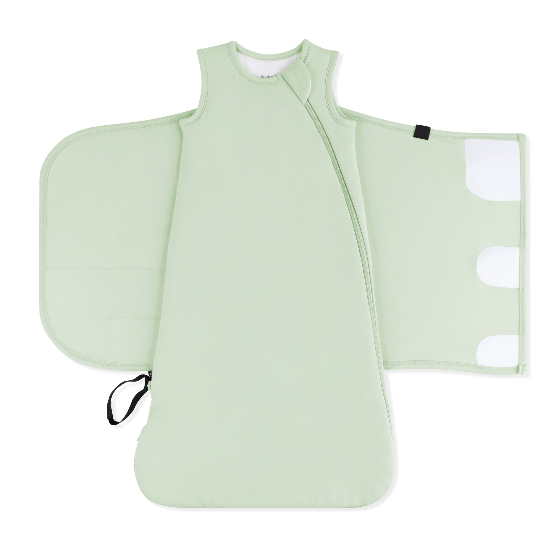 Sleep Bag Swaddler in Basil 1.0 shown unswaddled