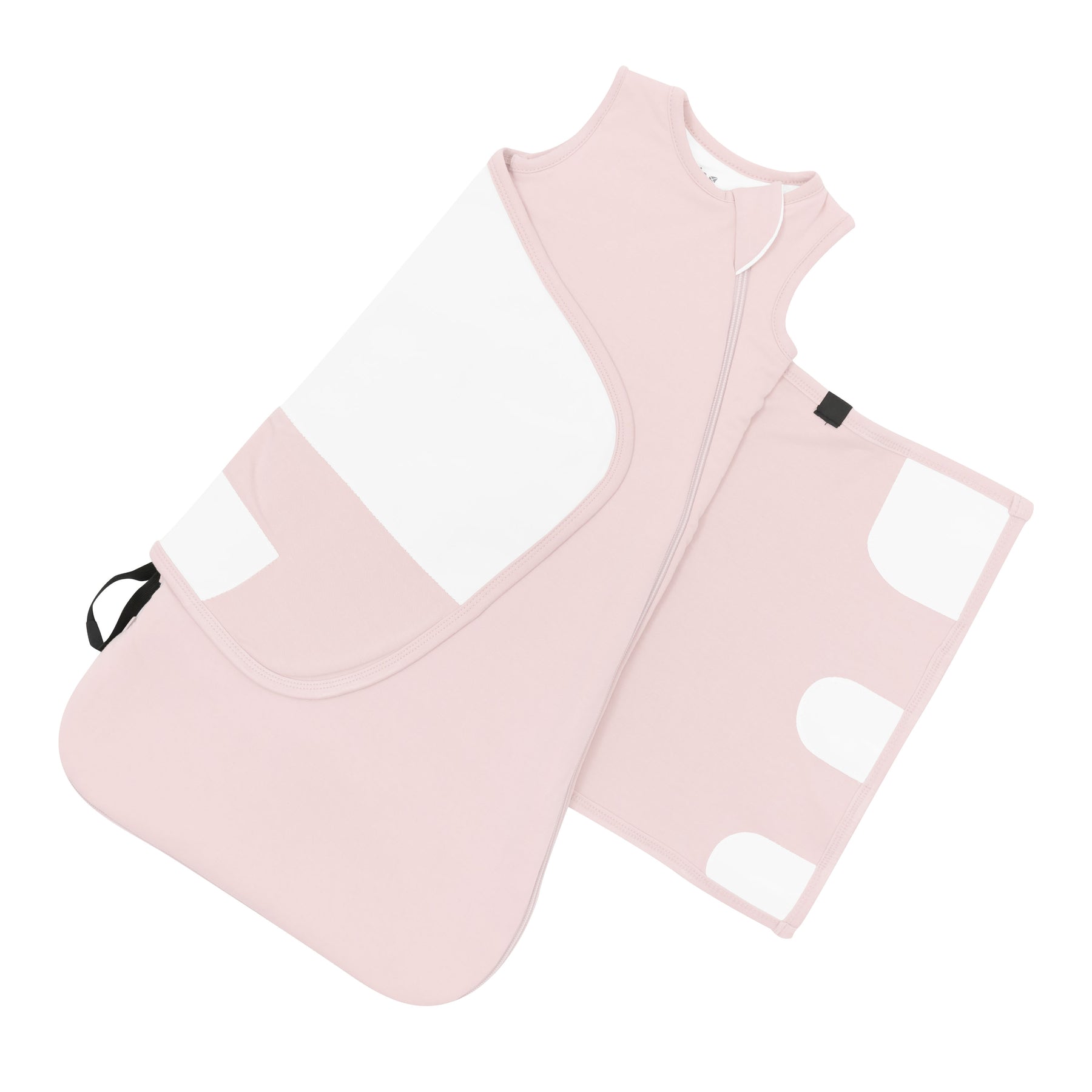The adjustable velcro swaddle shown on the Sleep Bag Swaddler in Blush 1.0